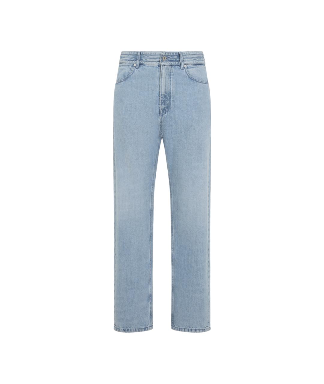 JIL SANDER Голубые хлопковые прямые джинсы, фото 1