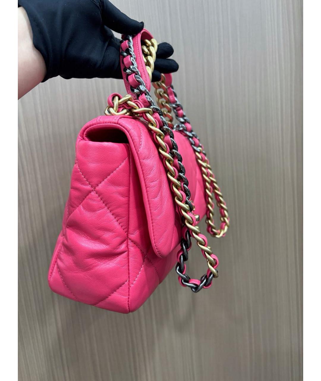 CHANEL Розовая кожаная сумка через плечо, фото 4