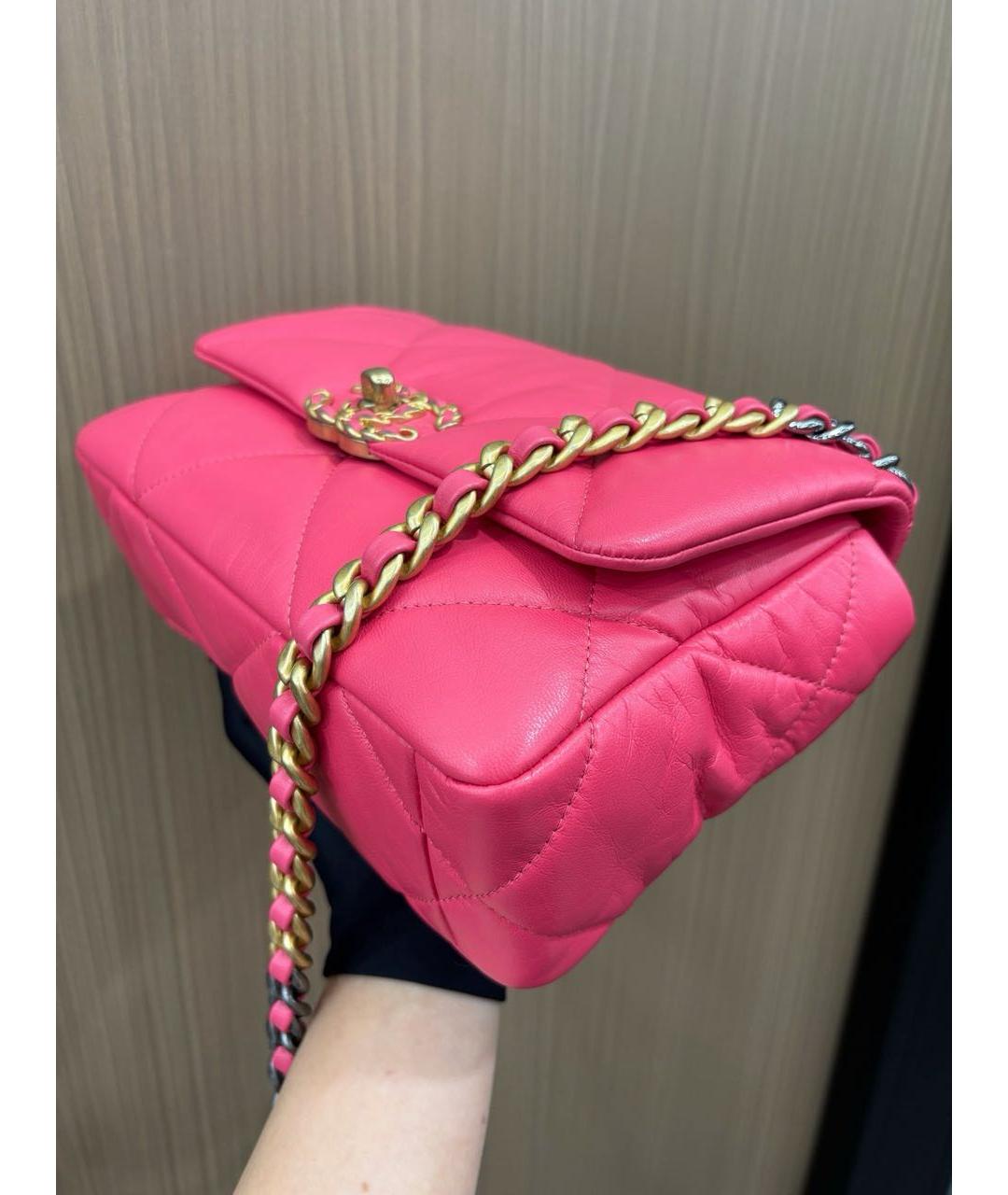 CHANEL Розовая кожаная сумка через плечо, фото 7