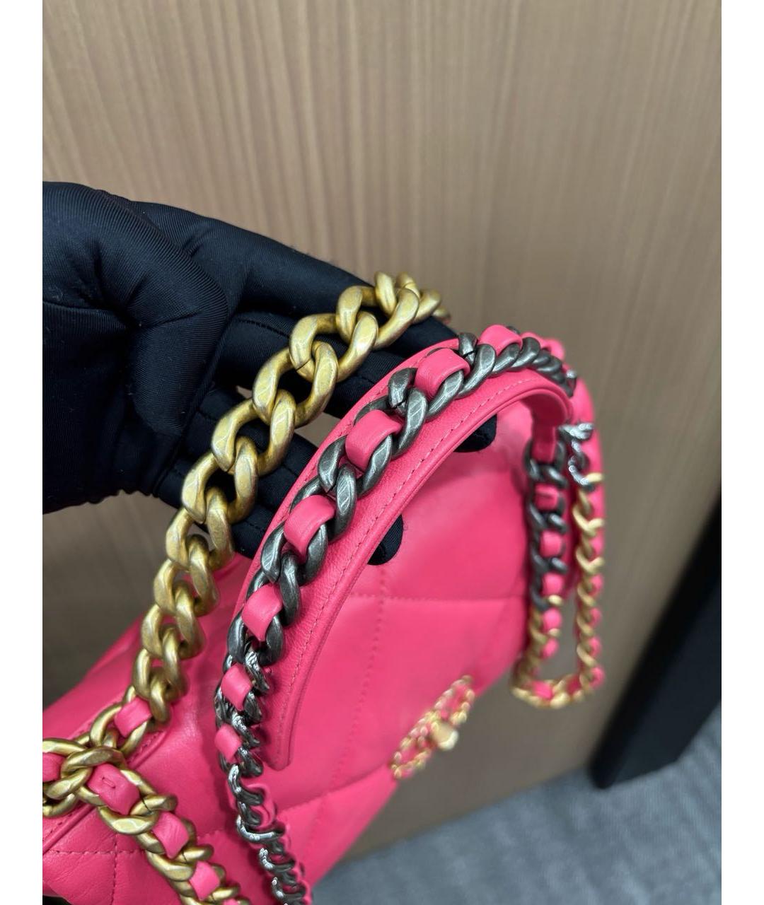 CHANEL Розовая кожаная сумка через плечо, фото 8
