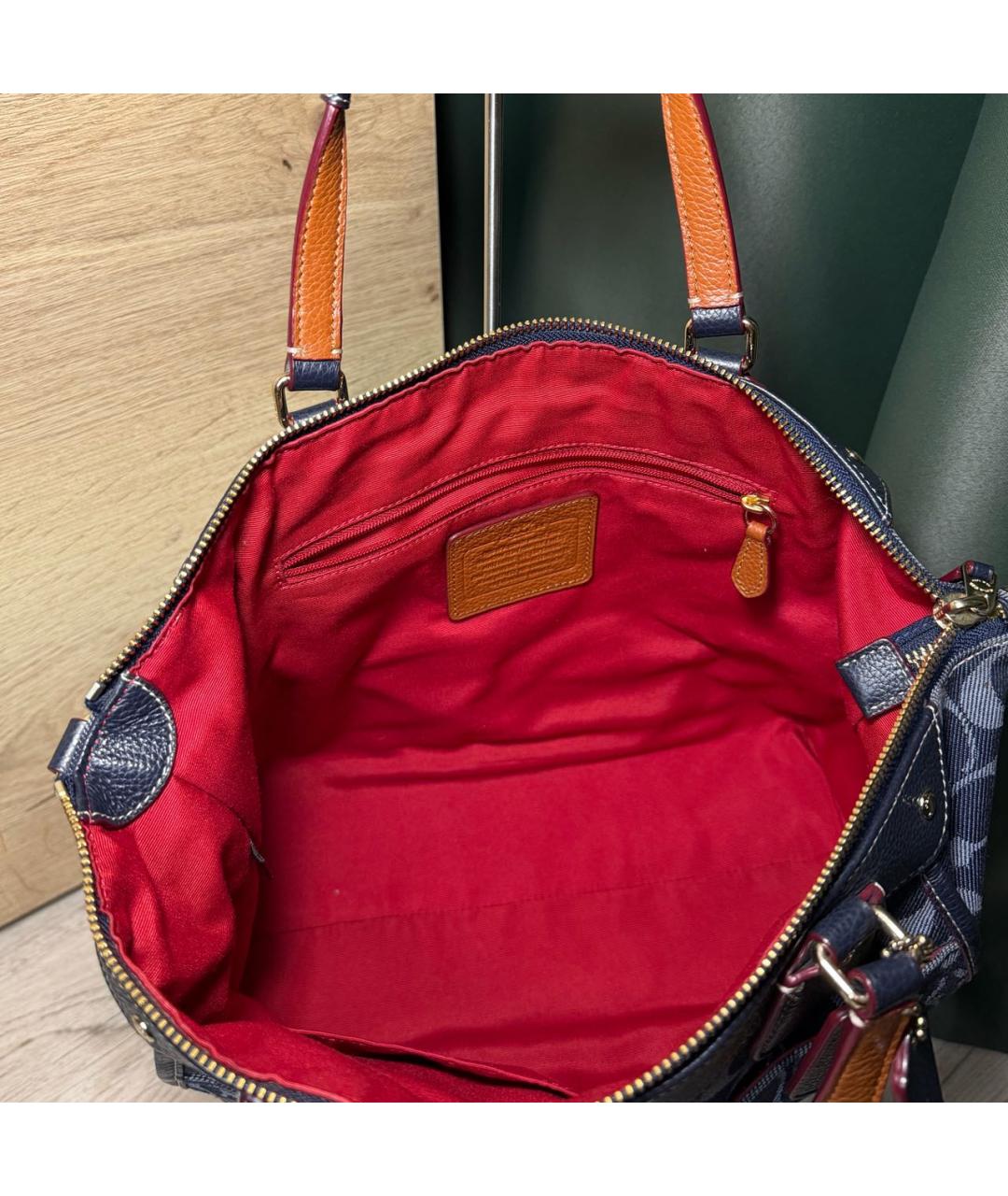 COACH Синяя сумка тоут, фото 4