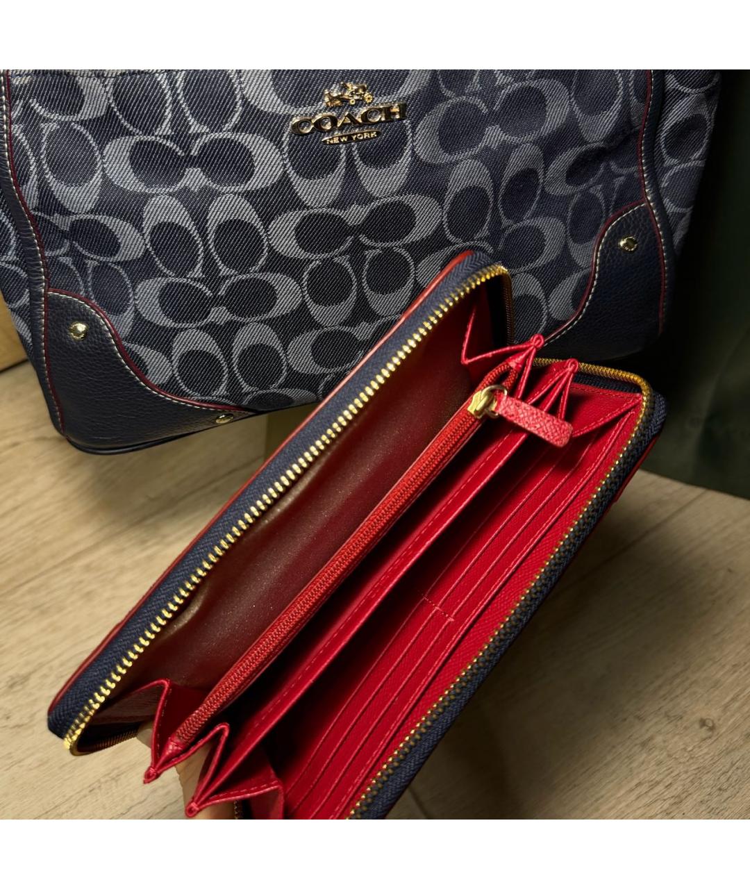 COACH Синяя сумка тоут, фото 8