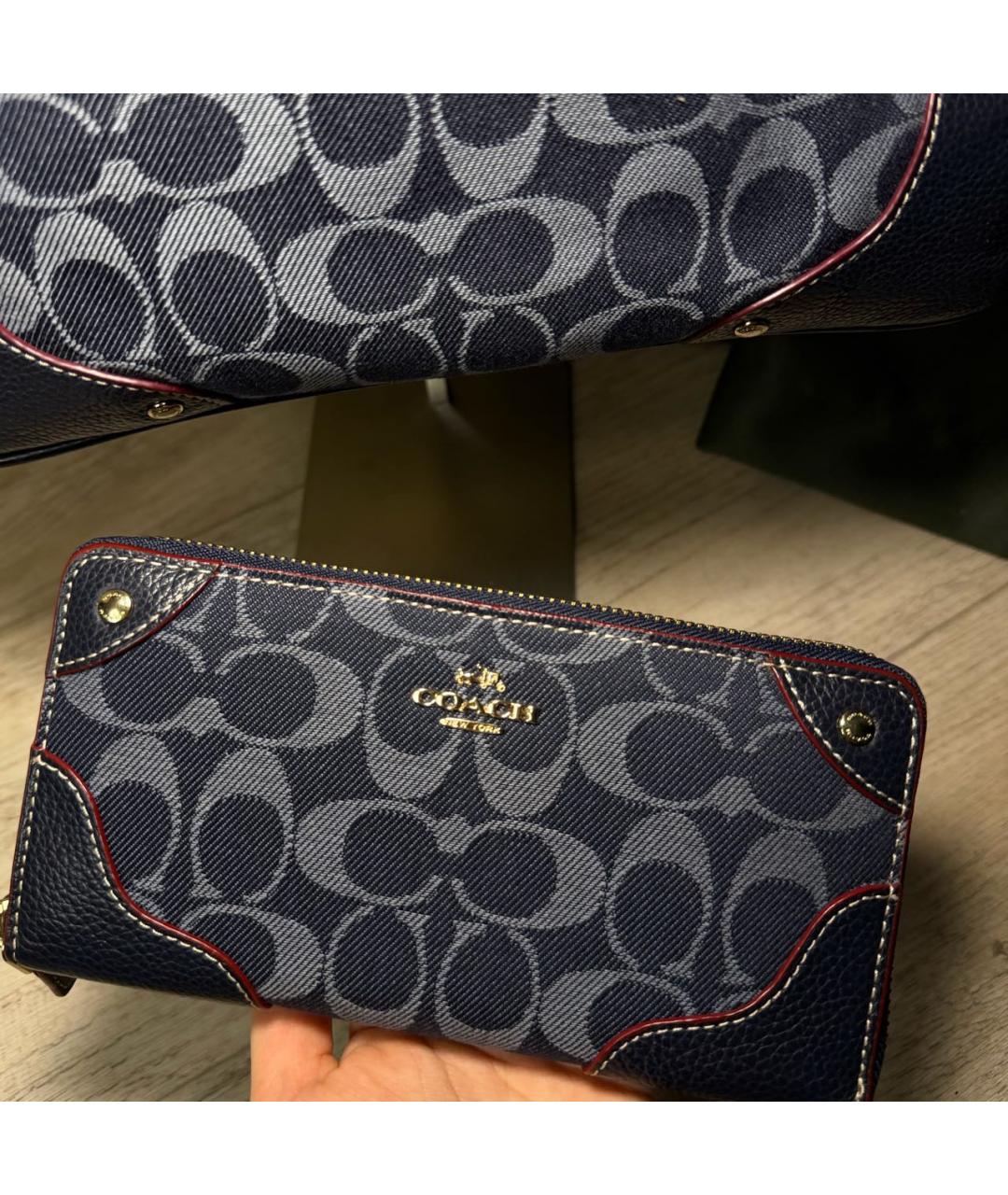 COACH Синяя сумка тоут, фото 7