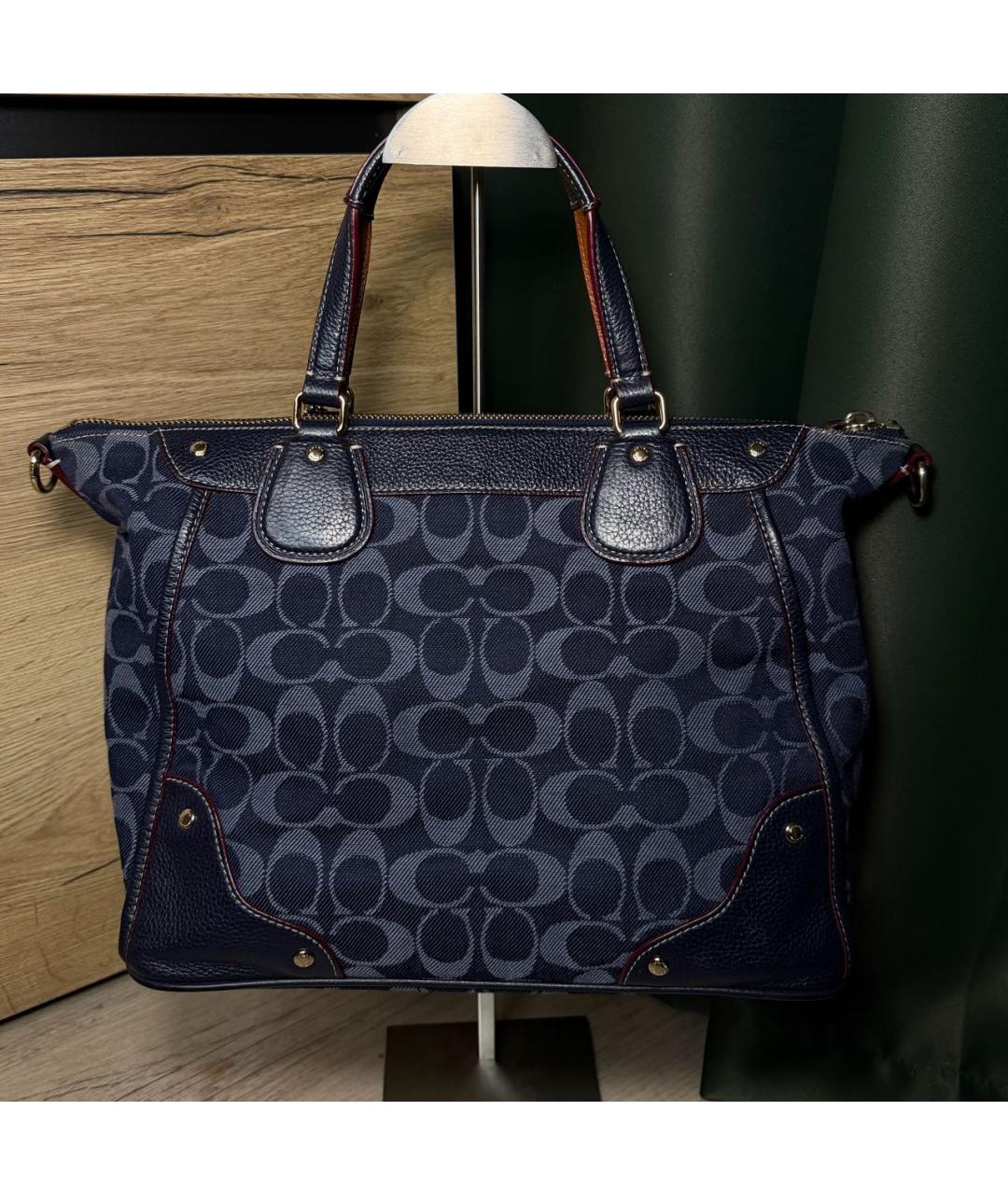 COACH Синяя сумка тоут, фото 2