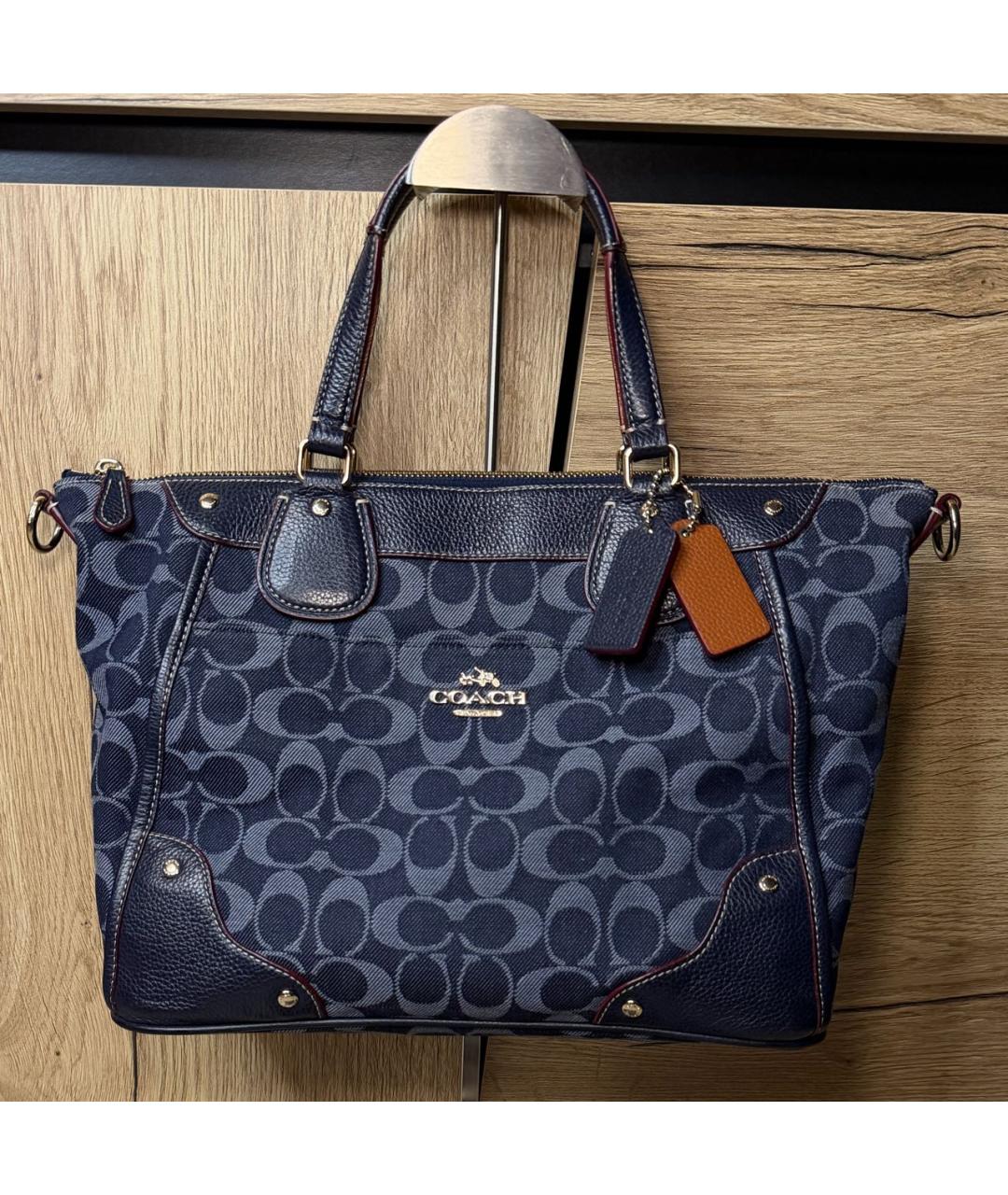 COACH Синяя сумка тоут, фото 9