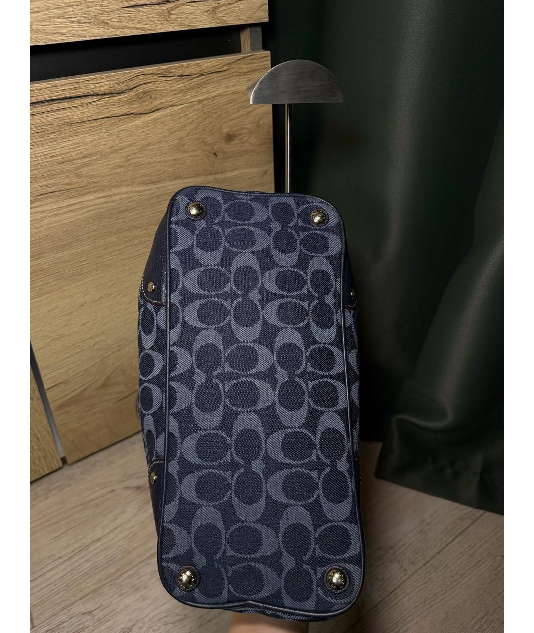 COACH Синяя сумка тоут, фото 6