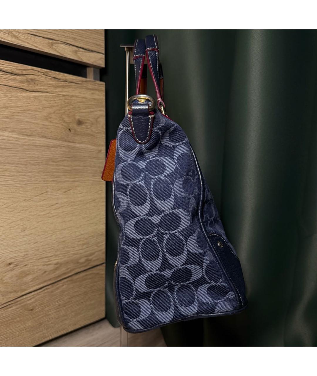 COACH Синяя сумка тоут, фото 3