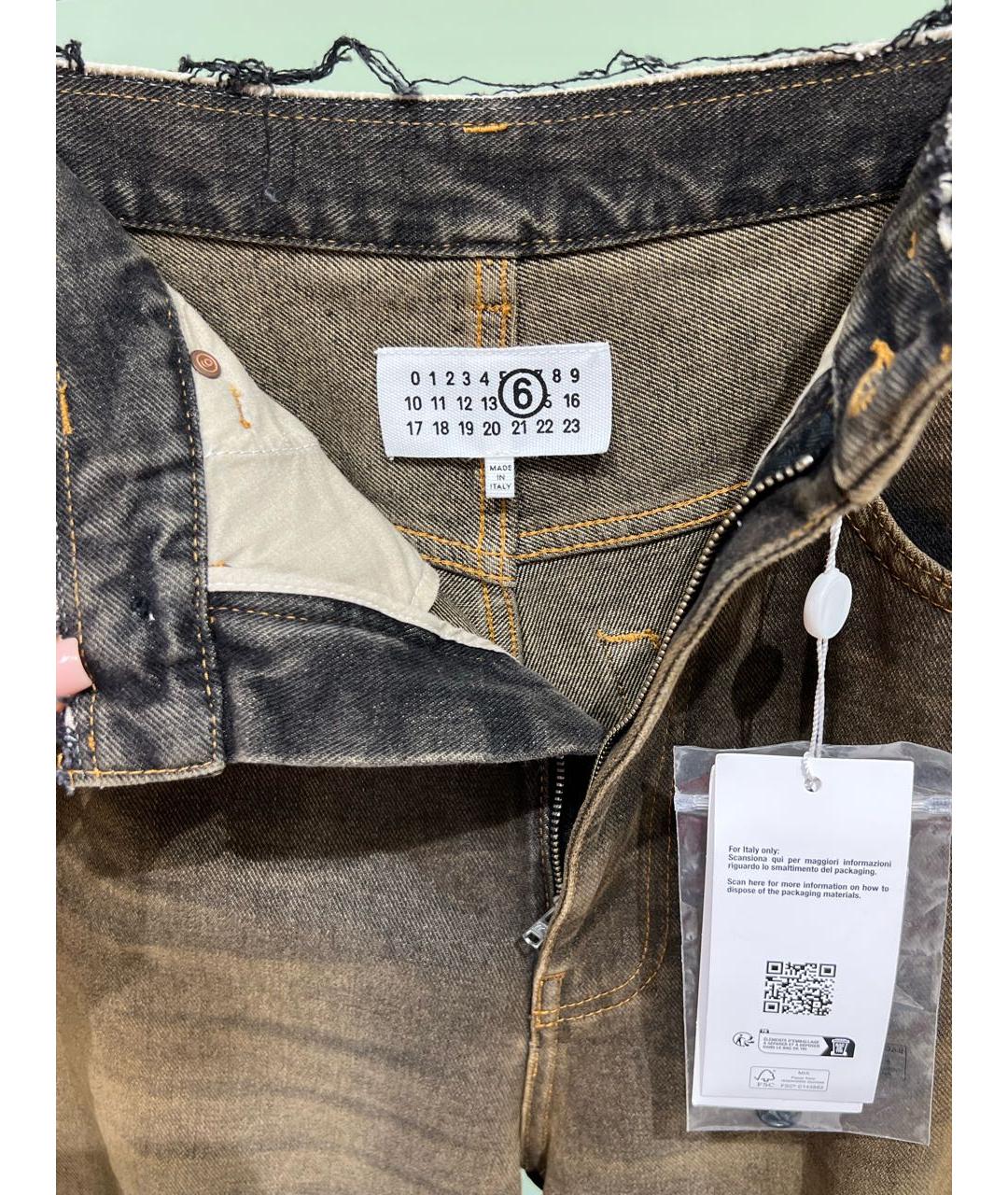 MM6 MAISON MARGIELA Хаки хлопковые джинсы клеш, фото 3