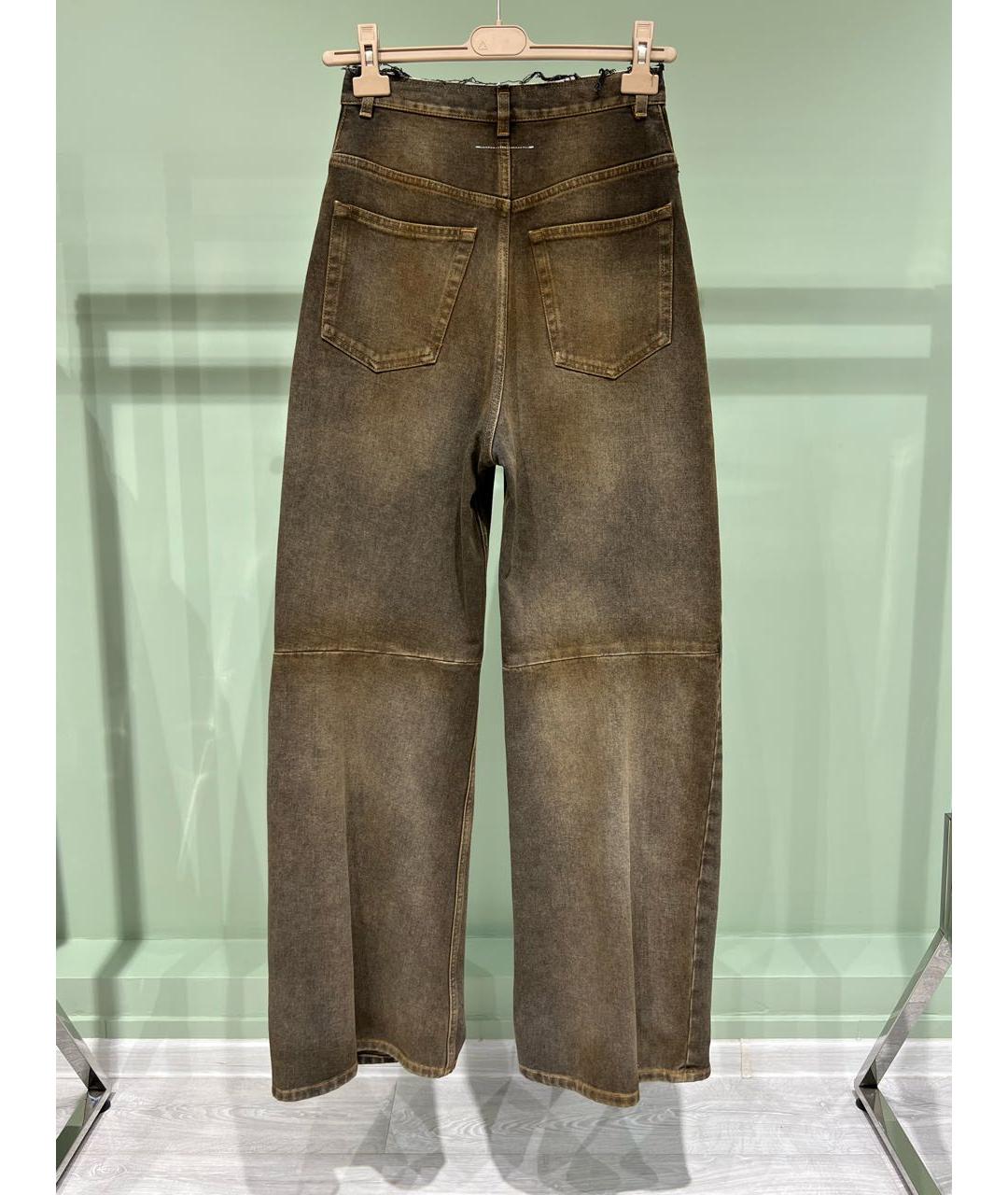 MM6 MAISON MARGIELA Хаки хлопковые джинсы клеш, фото 2