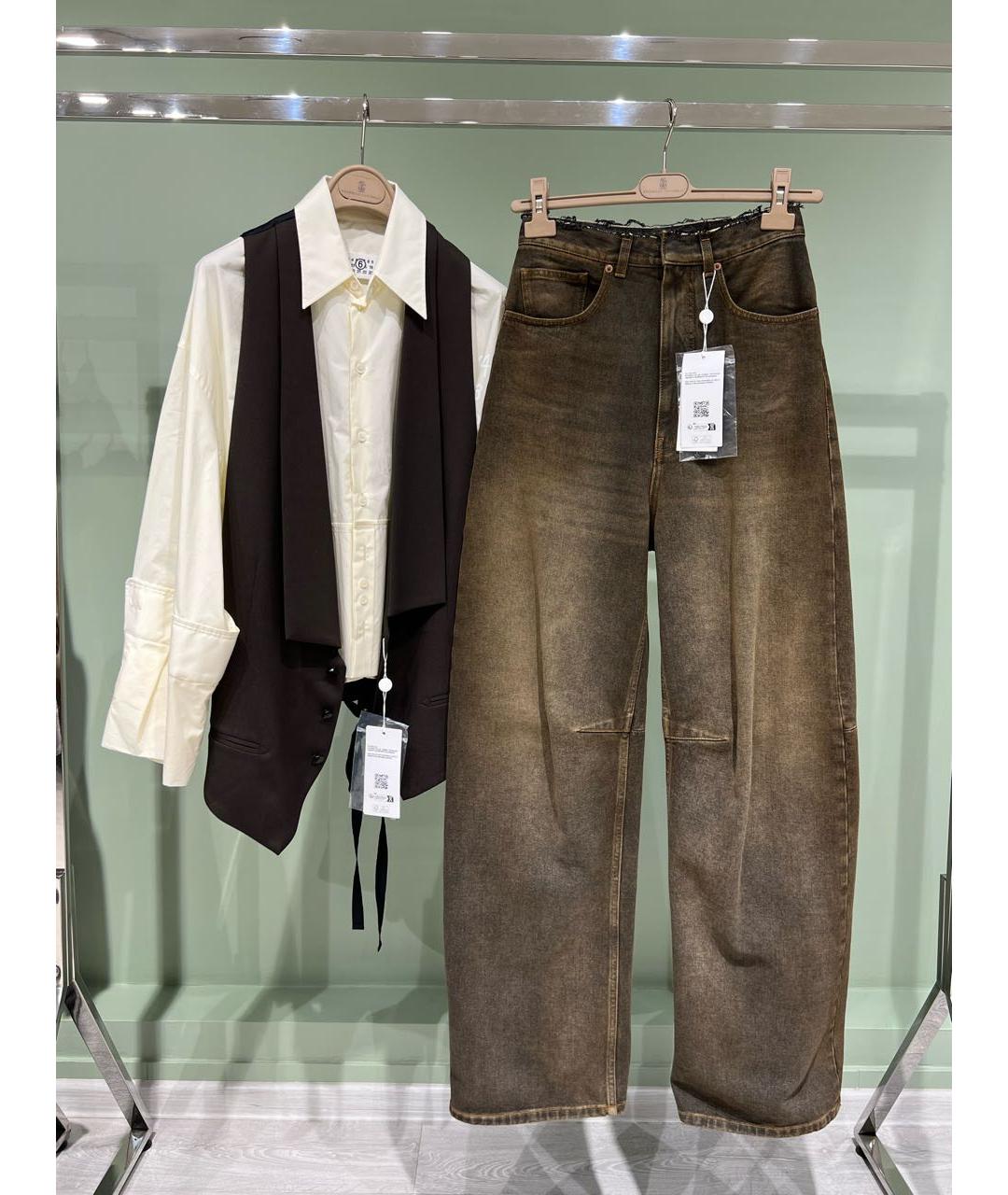 MM6 MAISON MARGIELA Хаки хлопковые джинсы клеш, фото 8