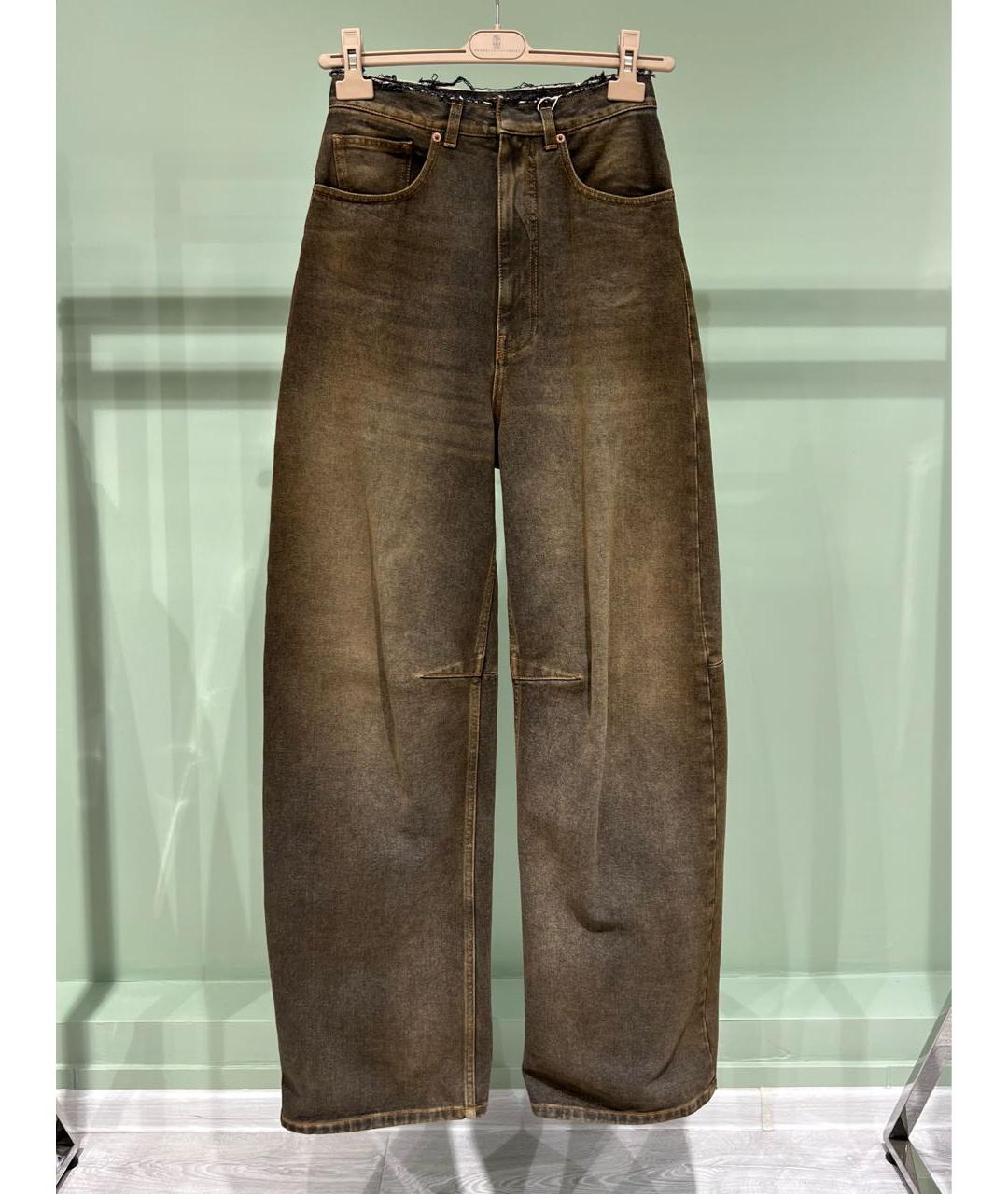 MM6 MAISON MARGIELA Хаки хлопковые джинсы клеш, фото 9