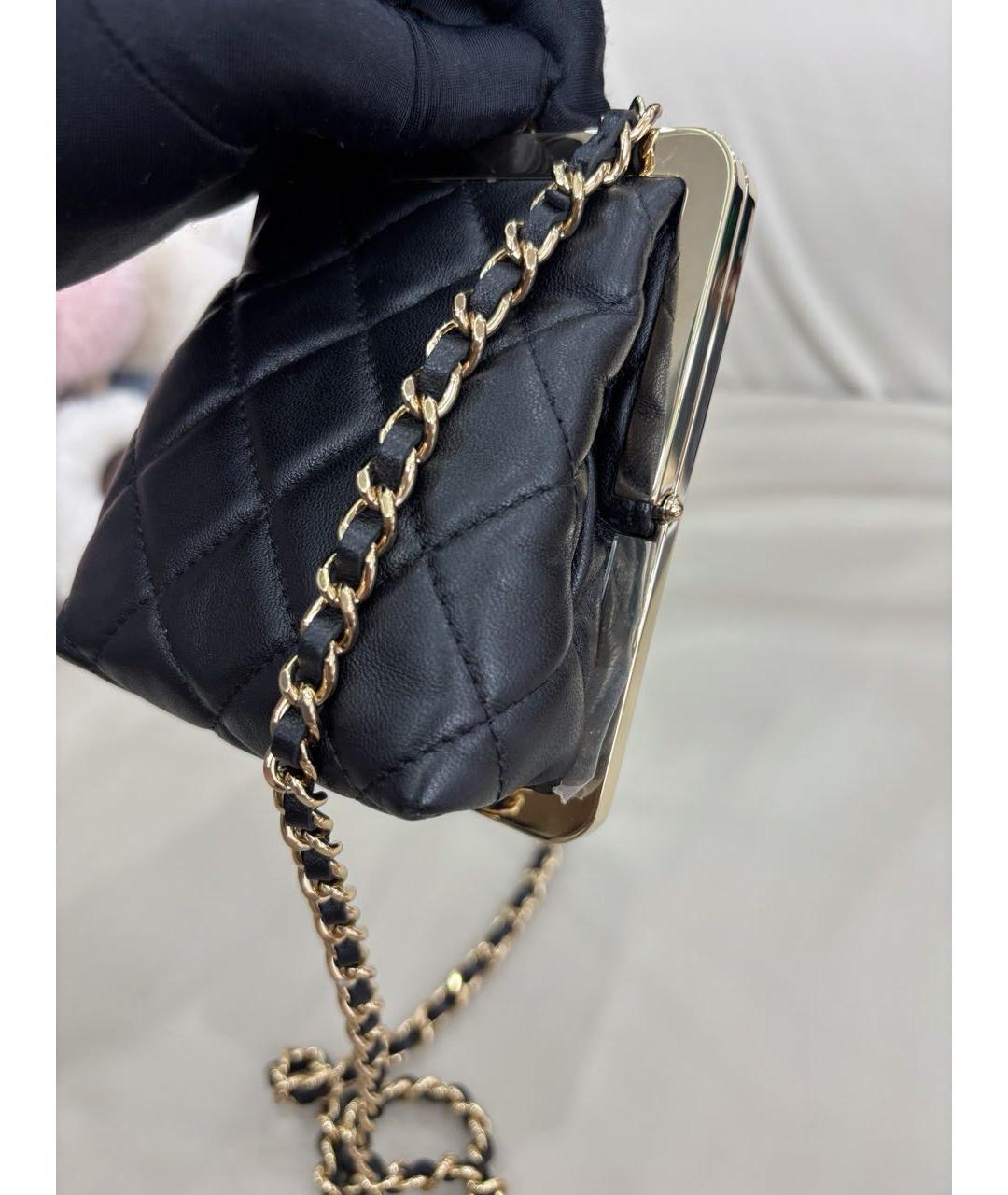 CHANEL Черная кожаная сумка через плечо, фото 5