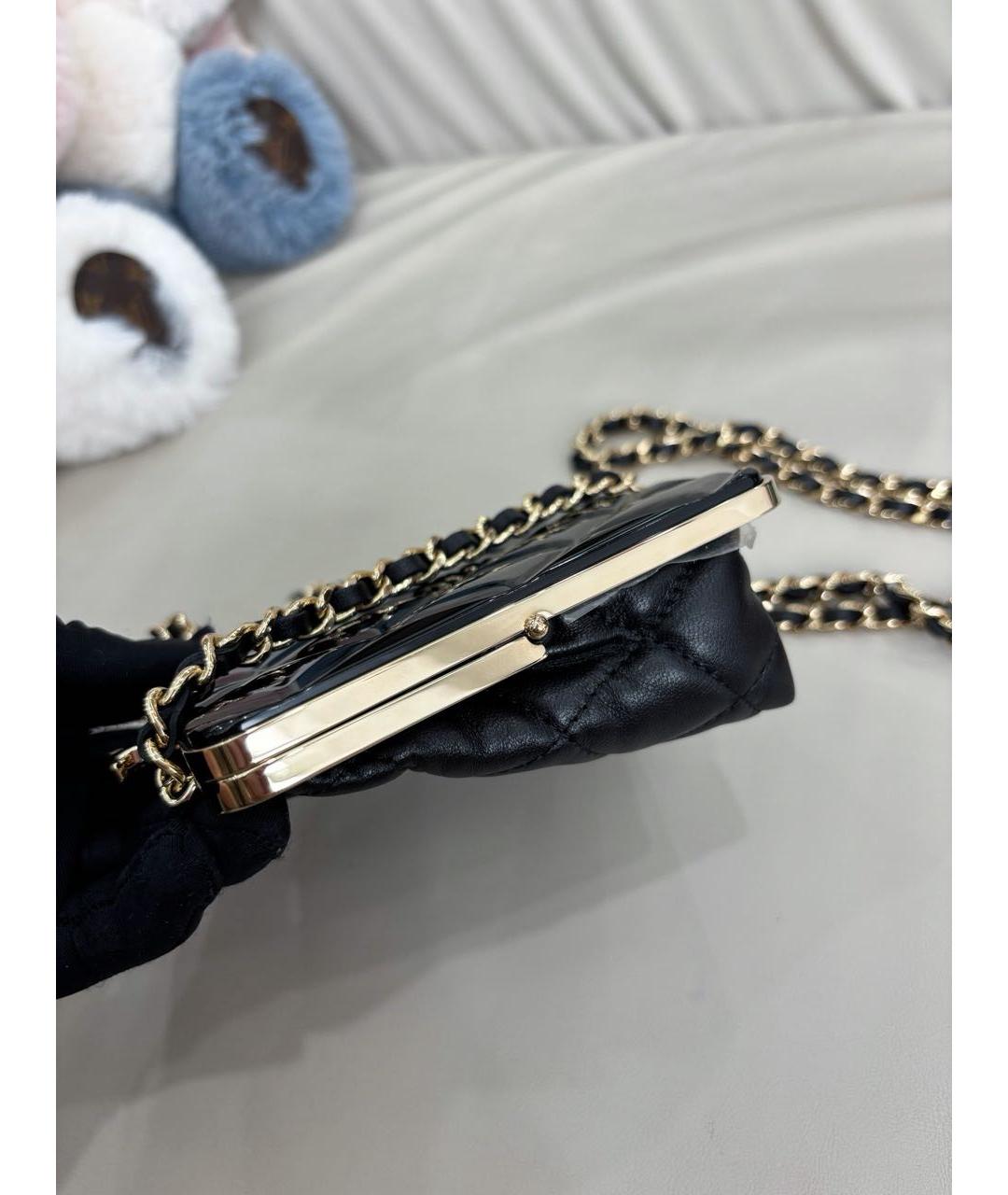 CHANEL Черная кожаная сумка через плечо, фото 6