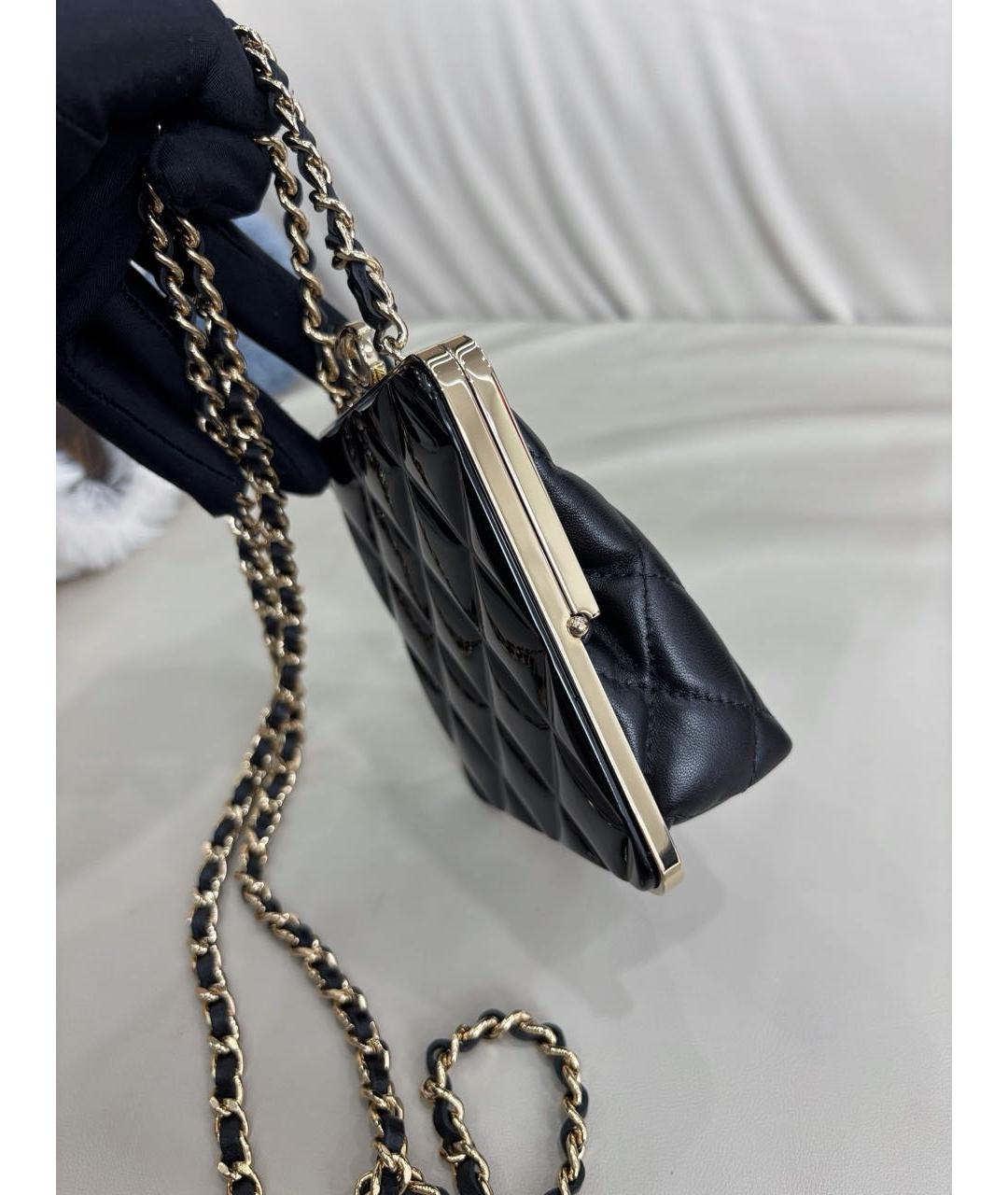 CHANEL Черная кожаная сумка через плечо, фото 3