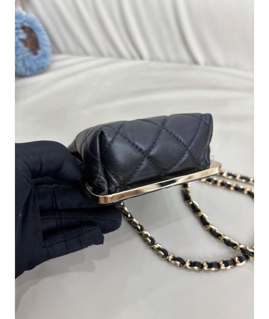 CHANEL Черная кожаная сумка через плечо, фото 4