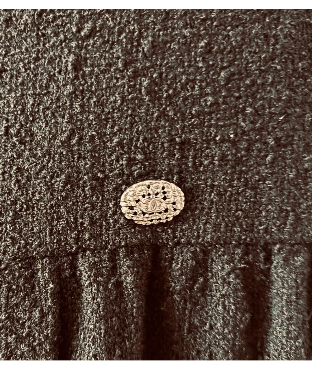 CHANEL Черное шерстяное повседневное платье, фото 3