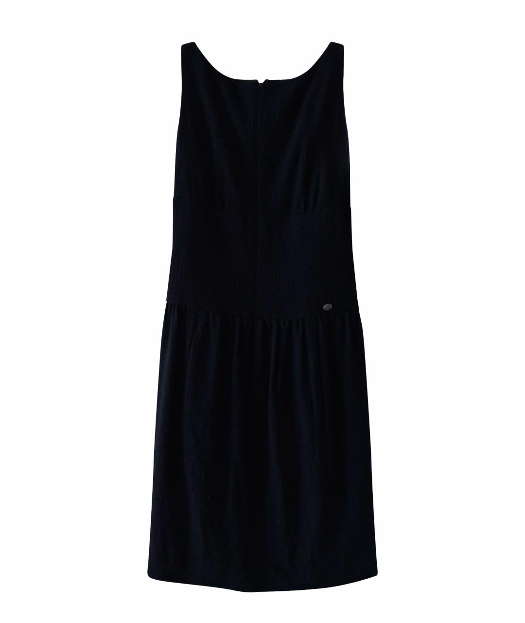 CHANEL Черное шерстяное повседневное платье, фото 1