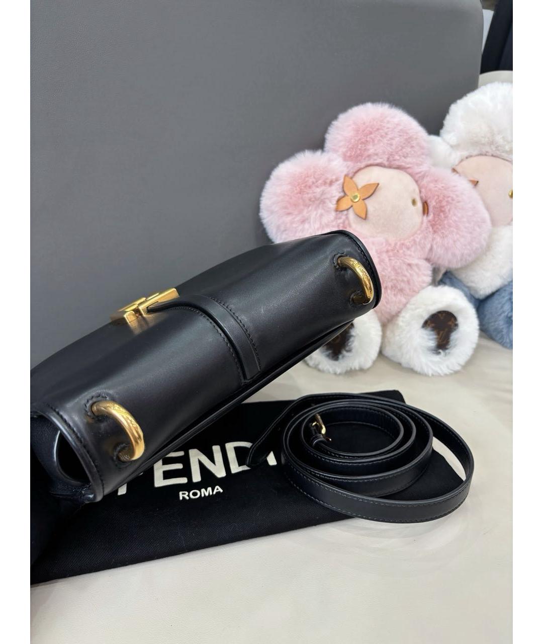 FENDI Черная кожаная сумка через плечо, фото 6