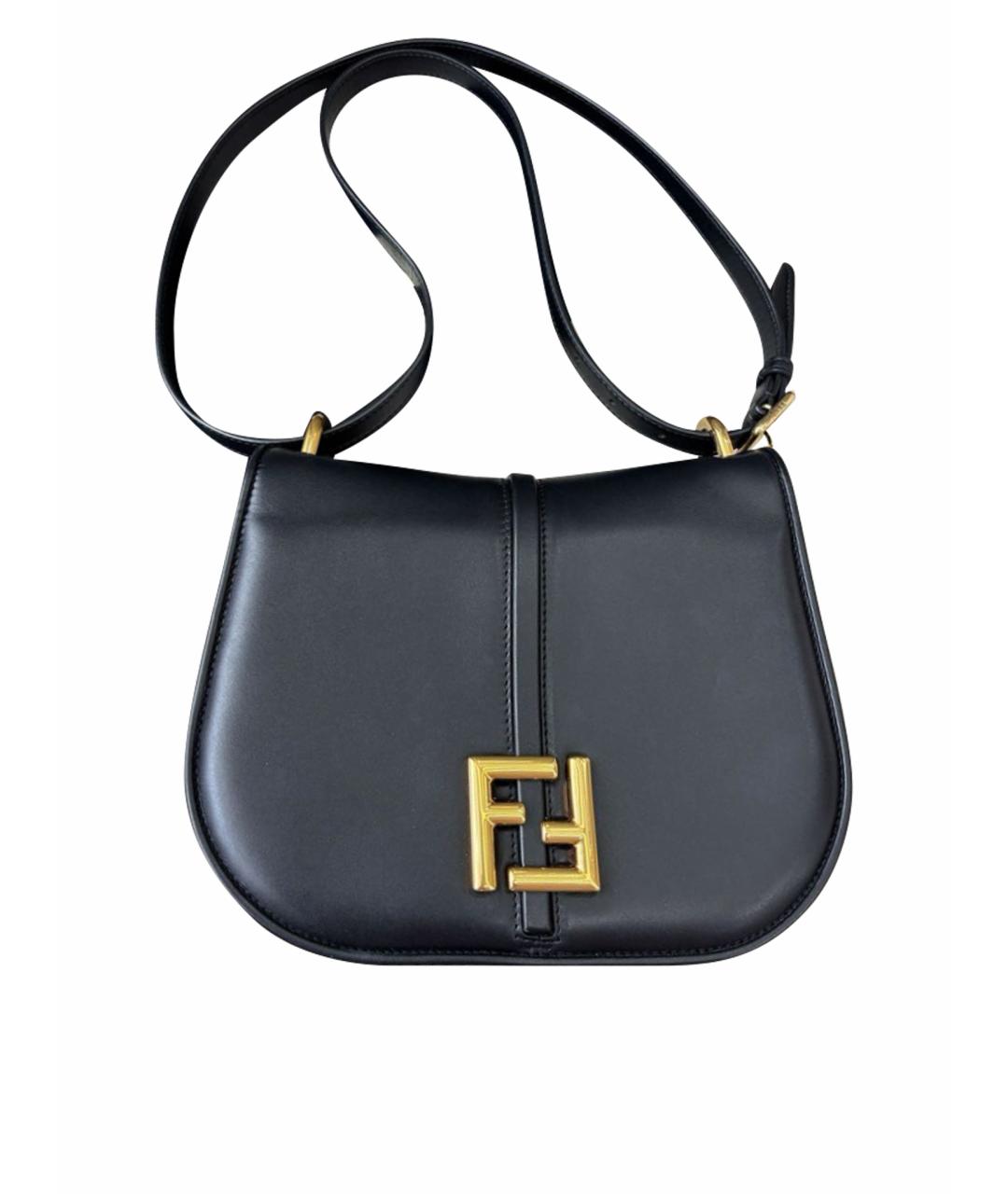 FENDI Черная кожаная сумка через плечо, фото 1