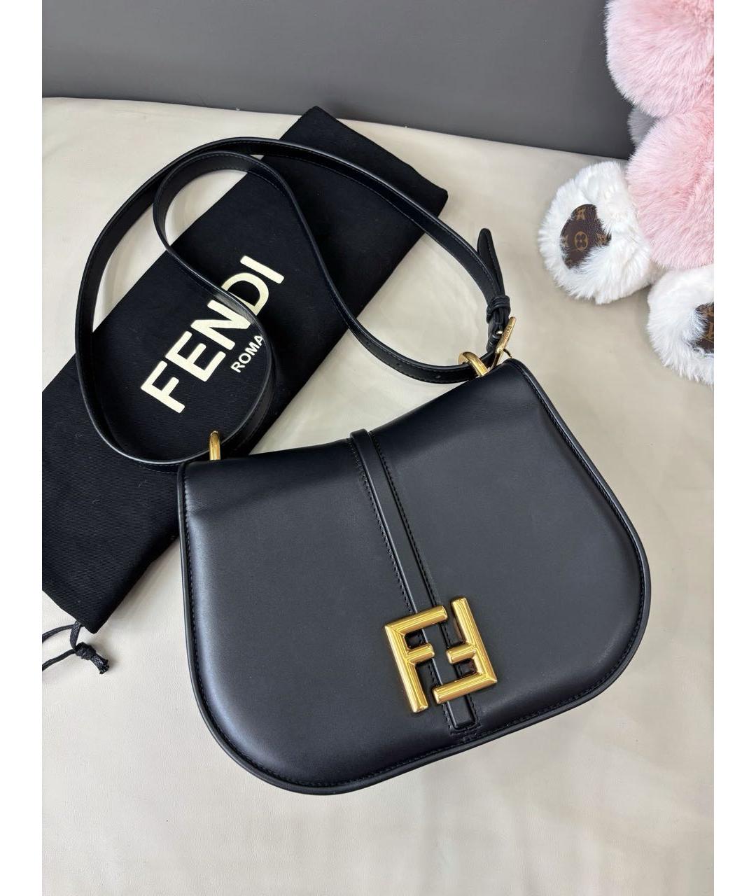 FENDI Черная кожаная сумка через плечо, фото 9