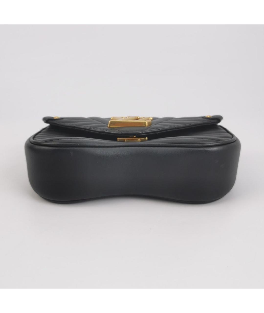 LOUIS VUITTON Черная кожаная сумка через плечо, фото 5