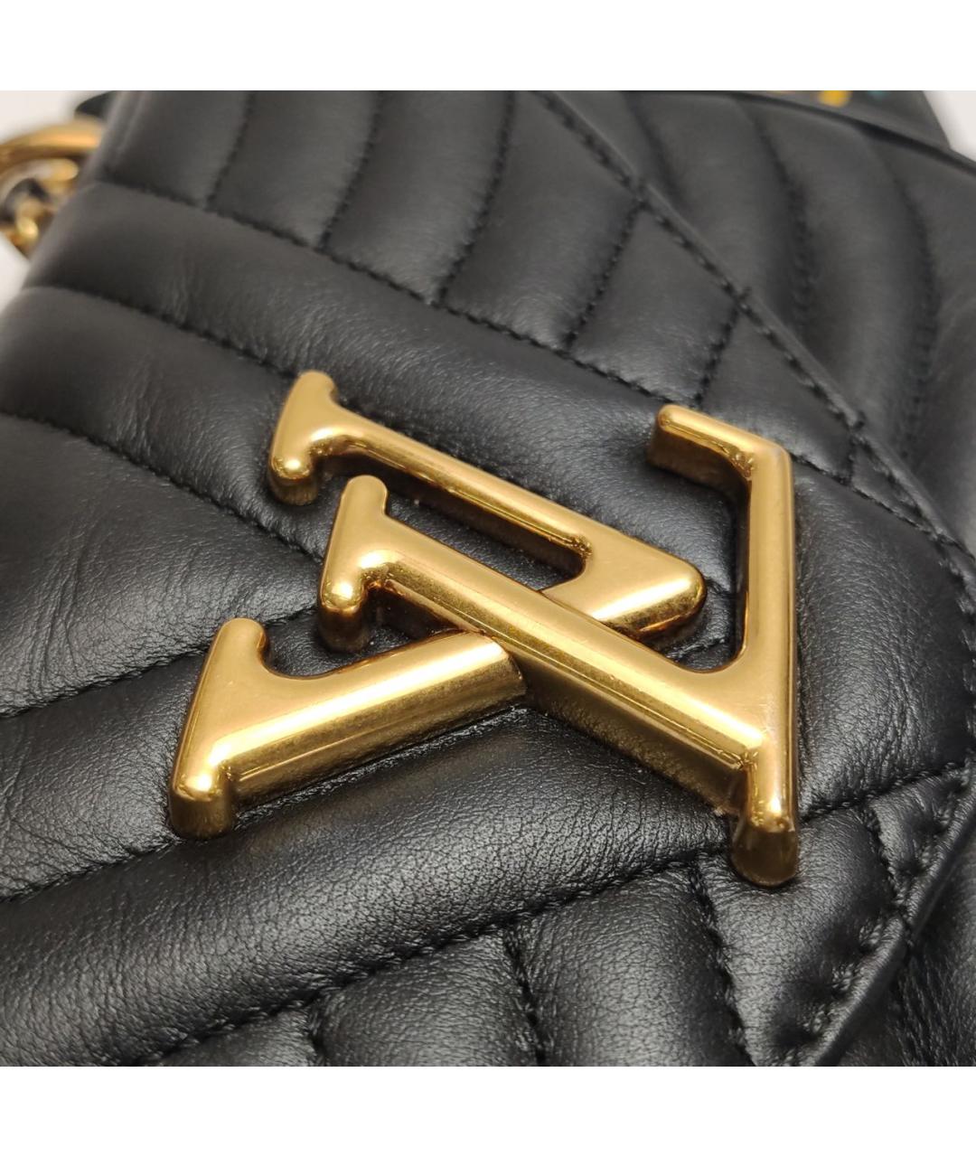 LOUIS VUITTON Черная кожаная сумка через плечо, фото 7