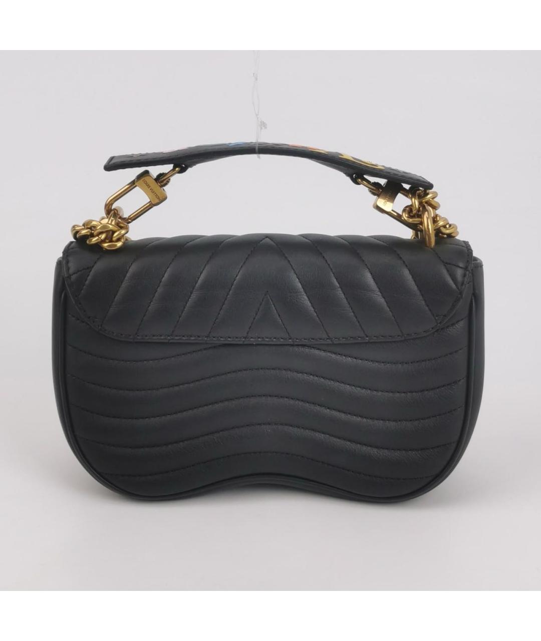 LOUIS VUITTON Черная кожаная сумка через плечо, фото 4