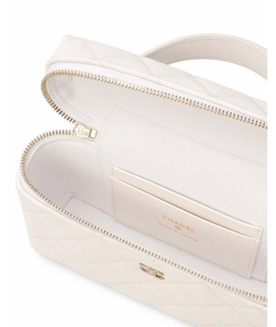 CHANEL Белая кожаная сумка через плечо, фото 5