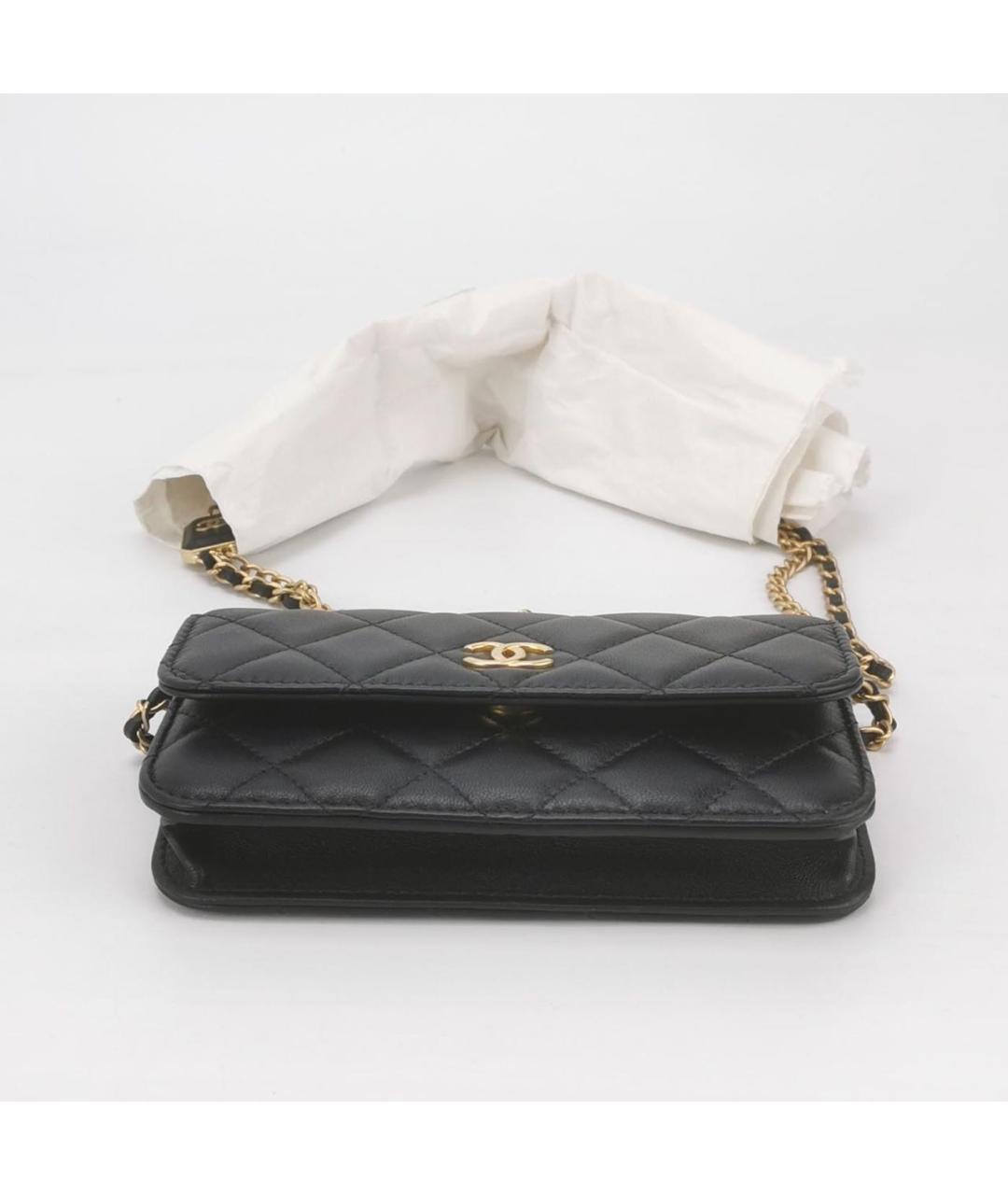 CHANEL Черная кожаная сумка через плечо, фото 5