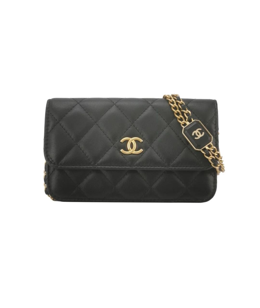CHANEL Черная кожаная сумка через плечо, фото 9