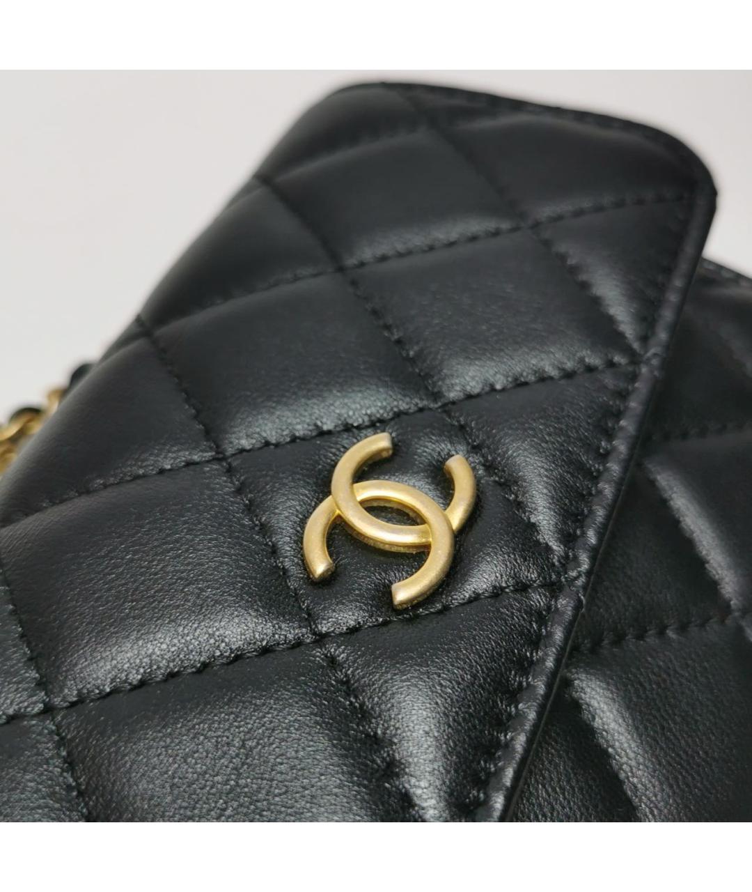 CHANEL Черная кожаная сумка через плечо, фото 8