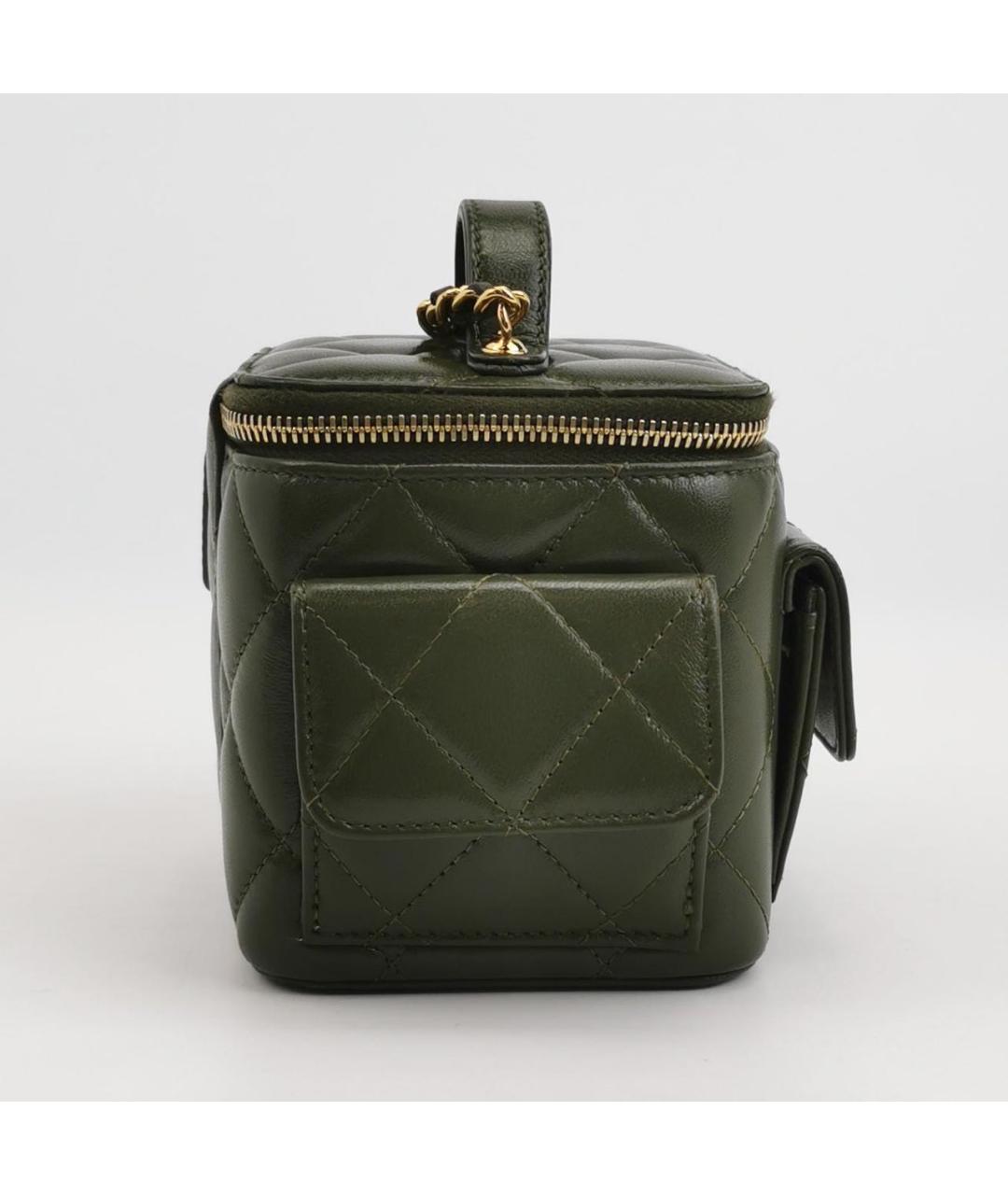 CHANEL Хаки кожаная сумка через плечо, фото 3