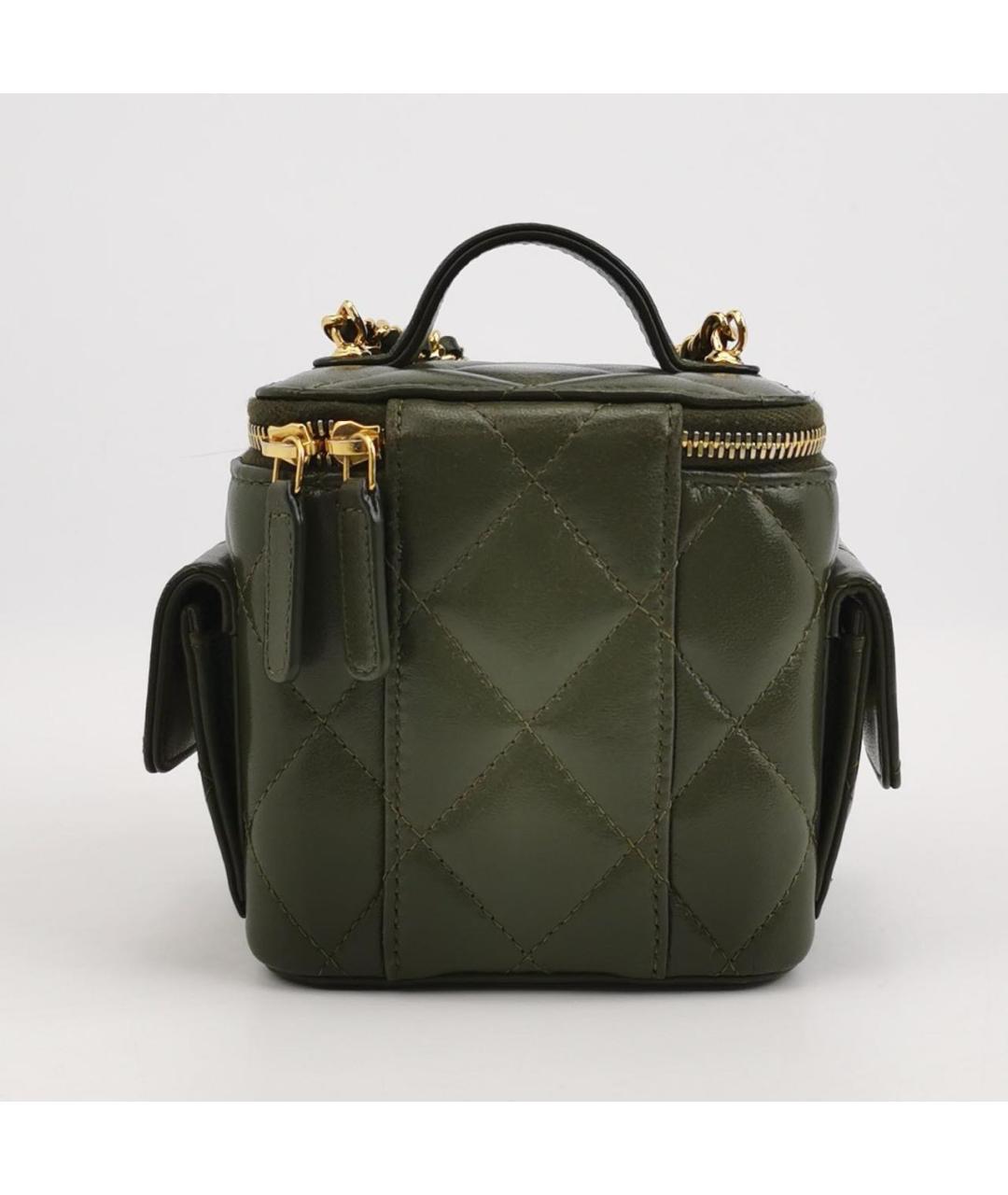 CHANEL Хаки кожаная сумка через плечо, фото 4