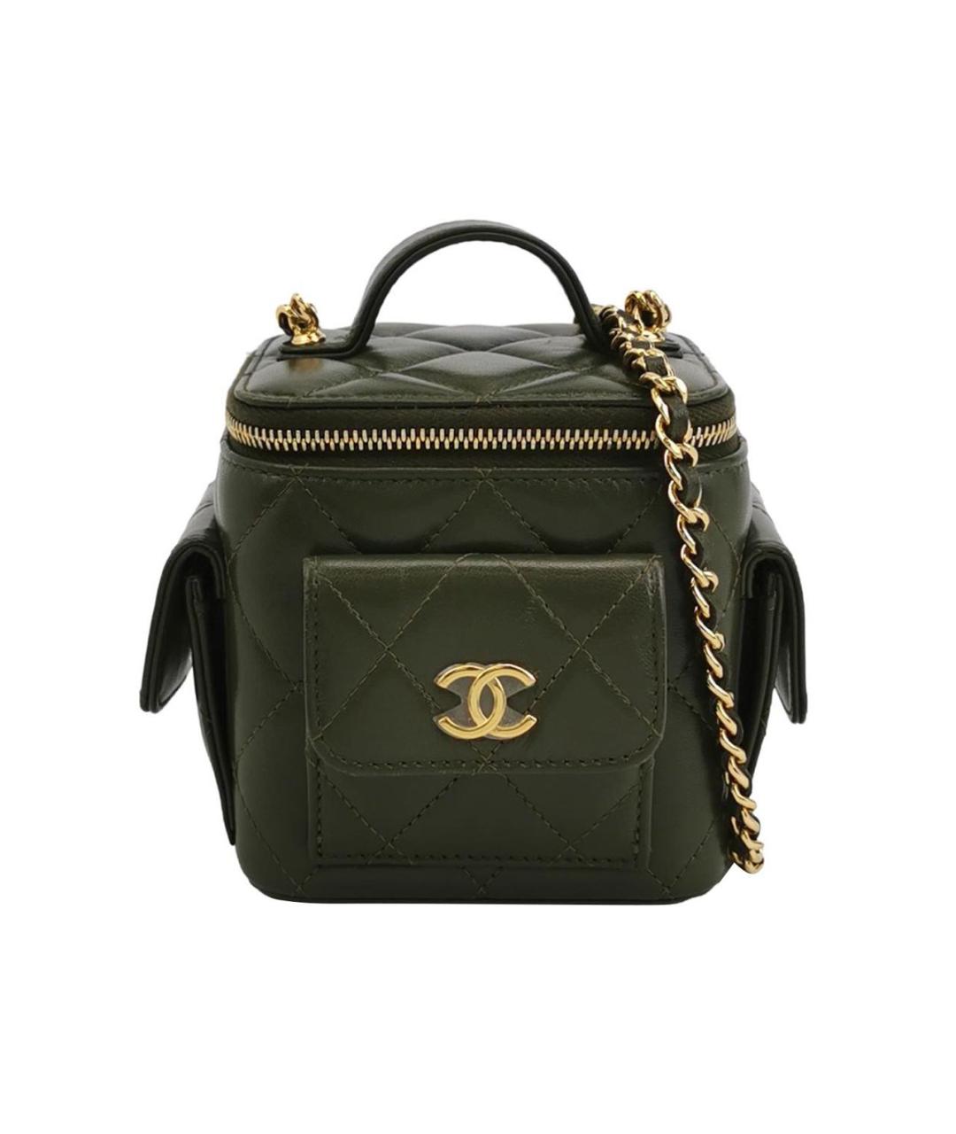 CHANEL Хаки кожаная сумка через плечо, фото 9