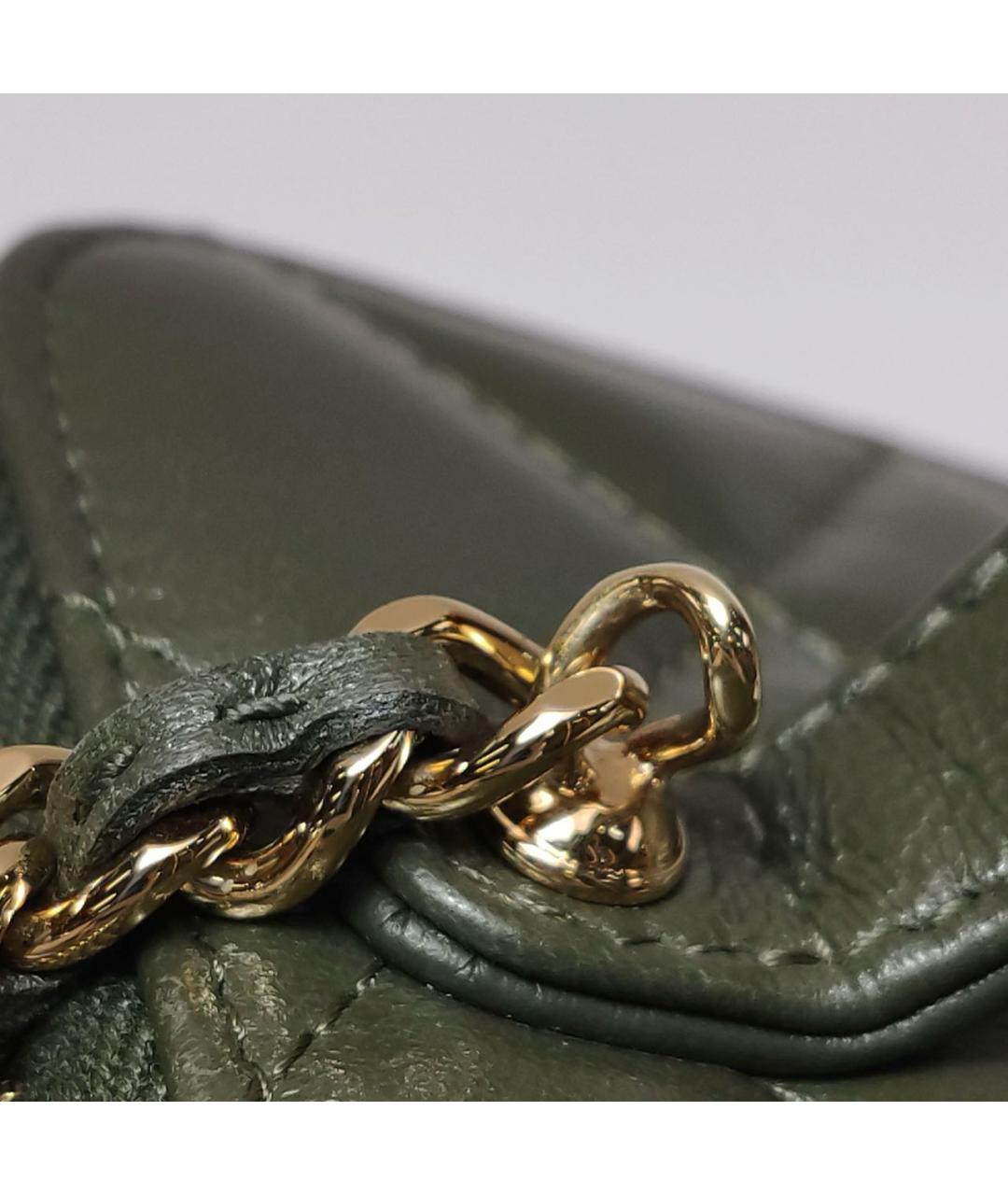 CHANEL Хаки кожаная сумка через плечо, фото 7