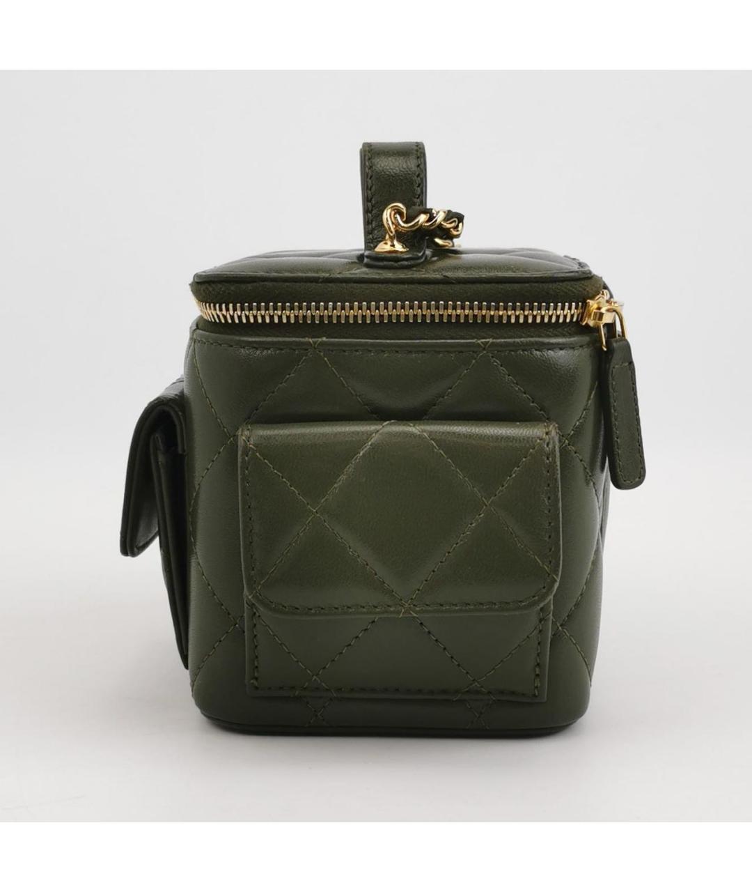 CHANEL Хаки кожаная сумка через плечо, фото 2