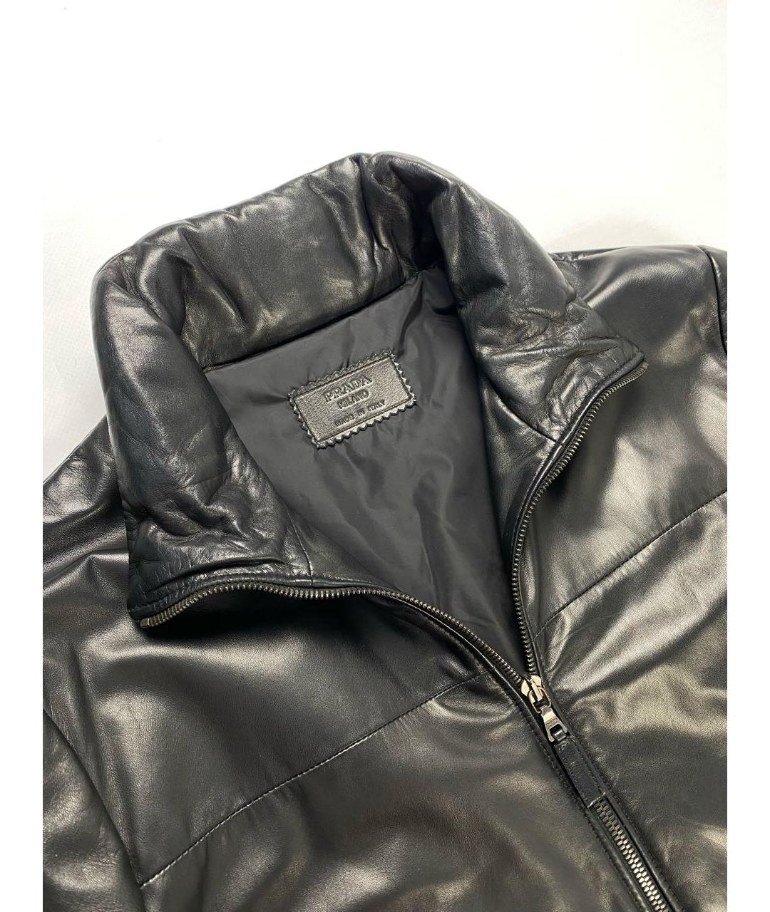 PRADA Черная кожаная куртка, фото 3