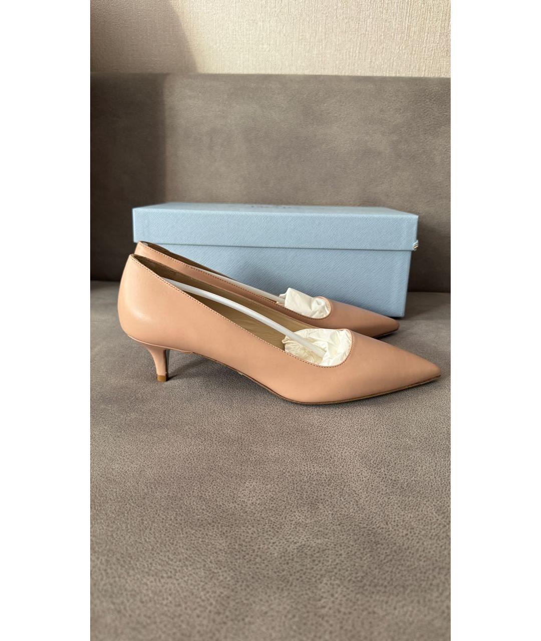 PRADA Бежевые кожаные туфли, фото 9