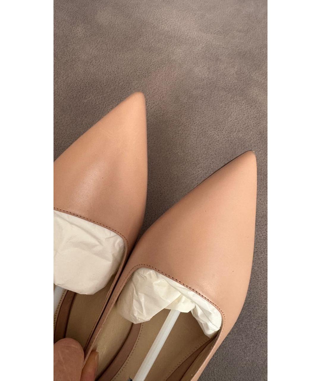 PRADA Бежевые кожаные туфли, фото 6