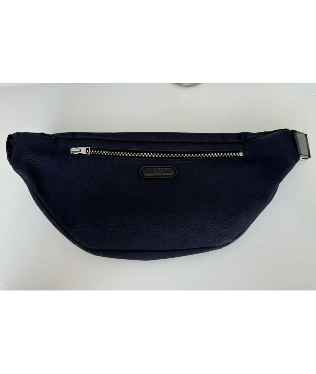 TOM FORD Темно-синяя деним поясная сумка, фото 3