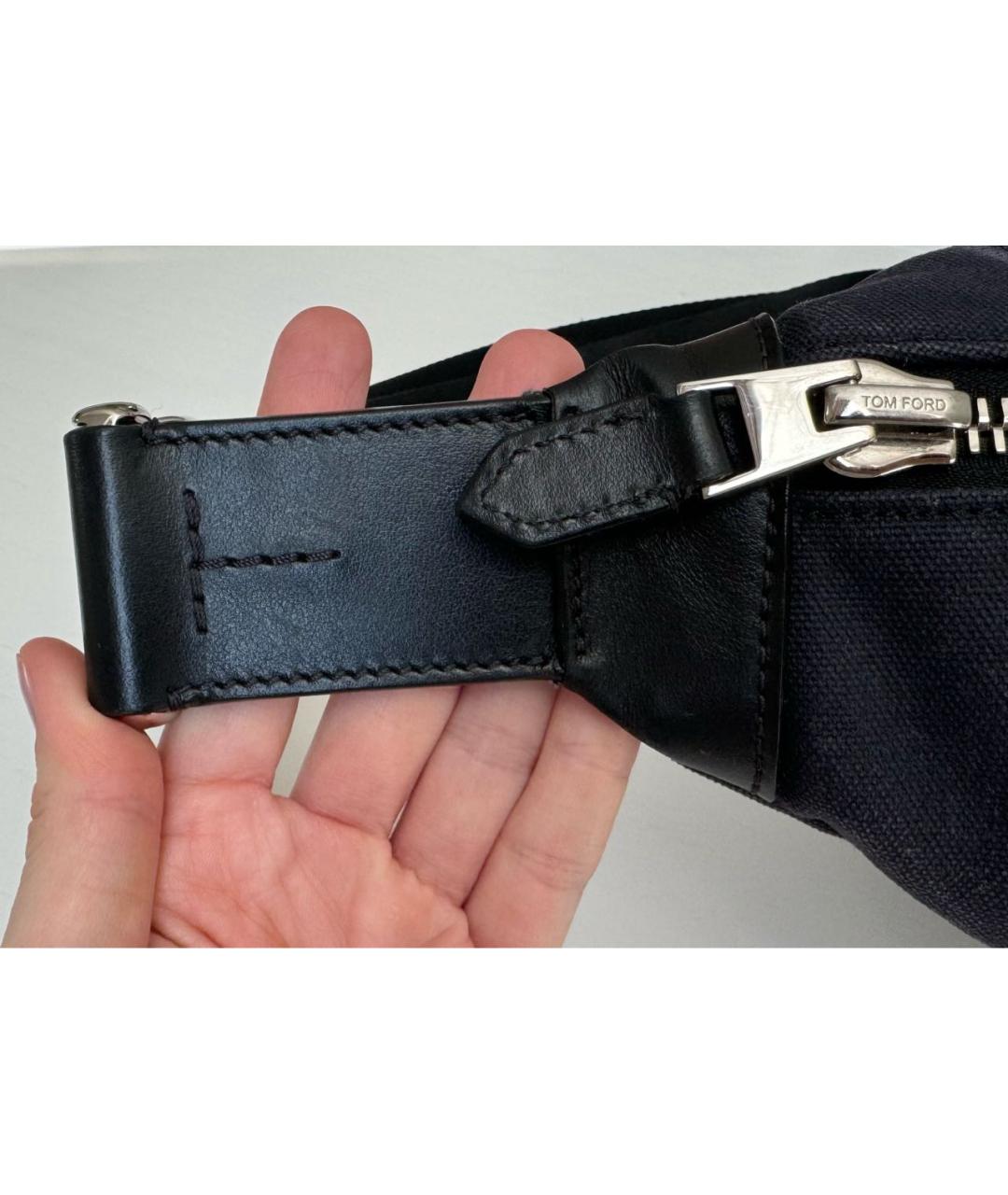 TOM FORD Темно-синяя деним поясная сумка, фото 4