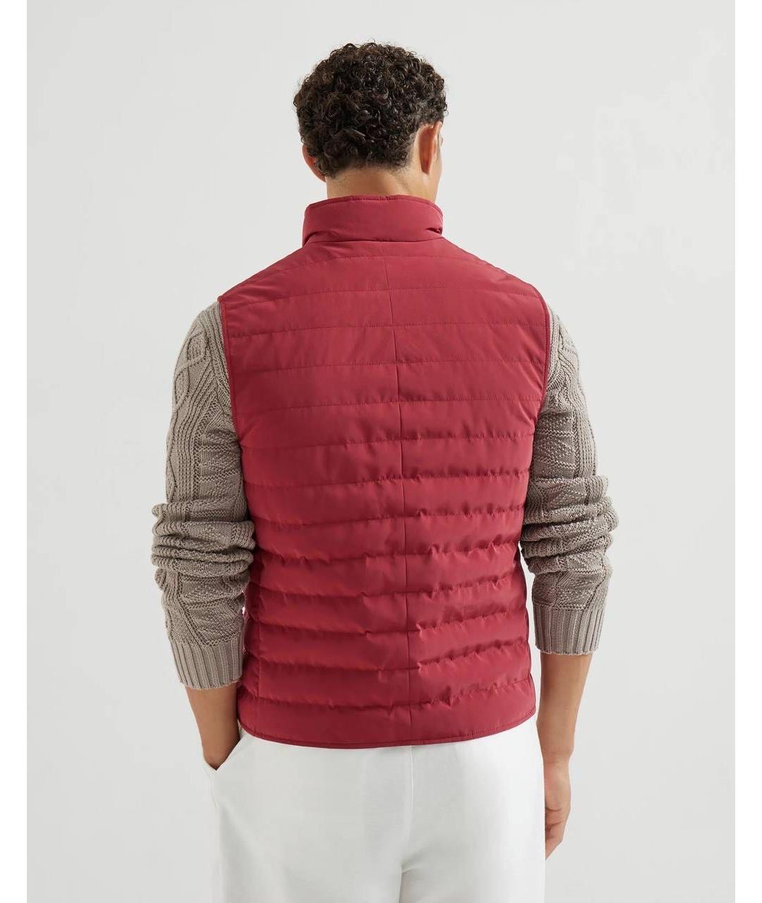 BRUNELLO CUCINELLI Бордовый жилет, фото 4