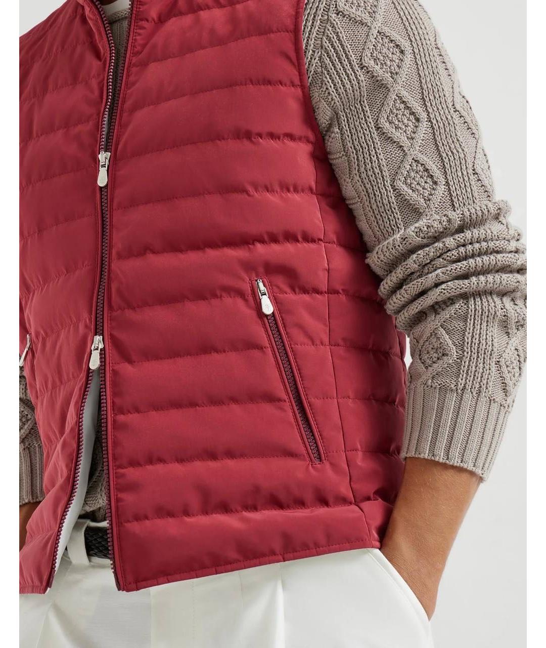 BRUNELLO CUCINELLI Бордовый жилет, фото 3