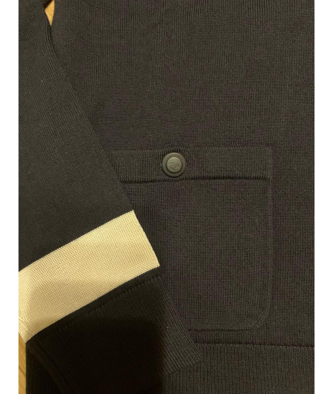 CHANEL Темно-синий шерстяной кардиган, фото 6