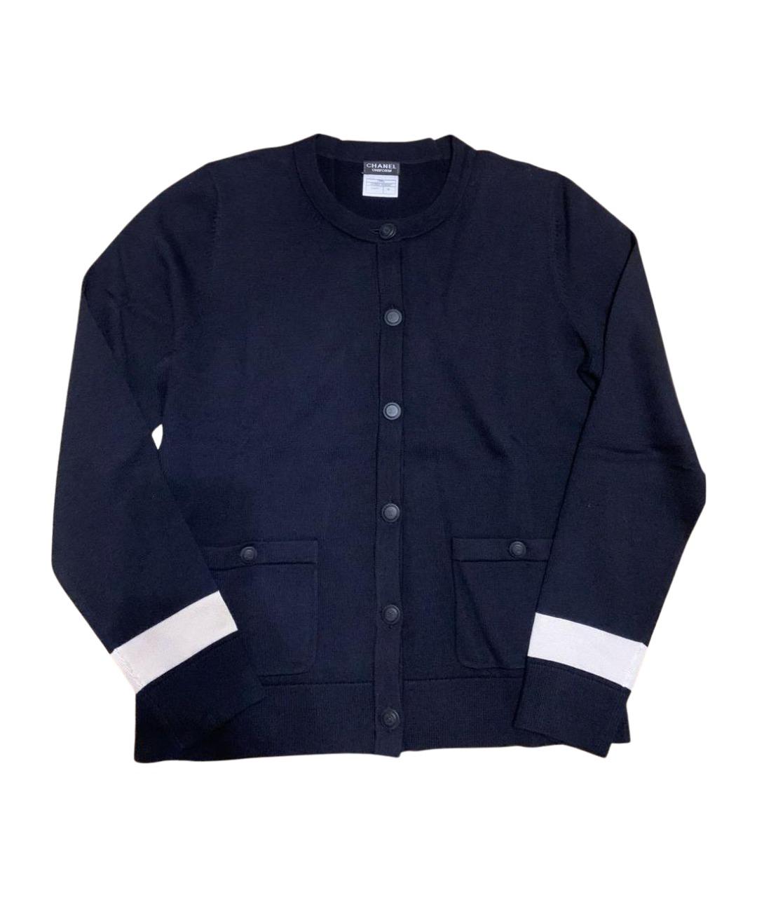 CHANEL Темно-синий шерстяной кардиган, фото 1