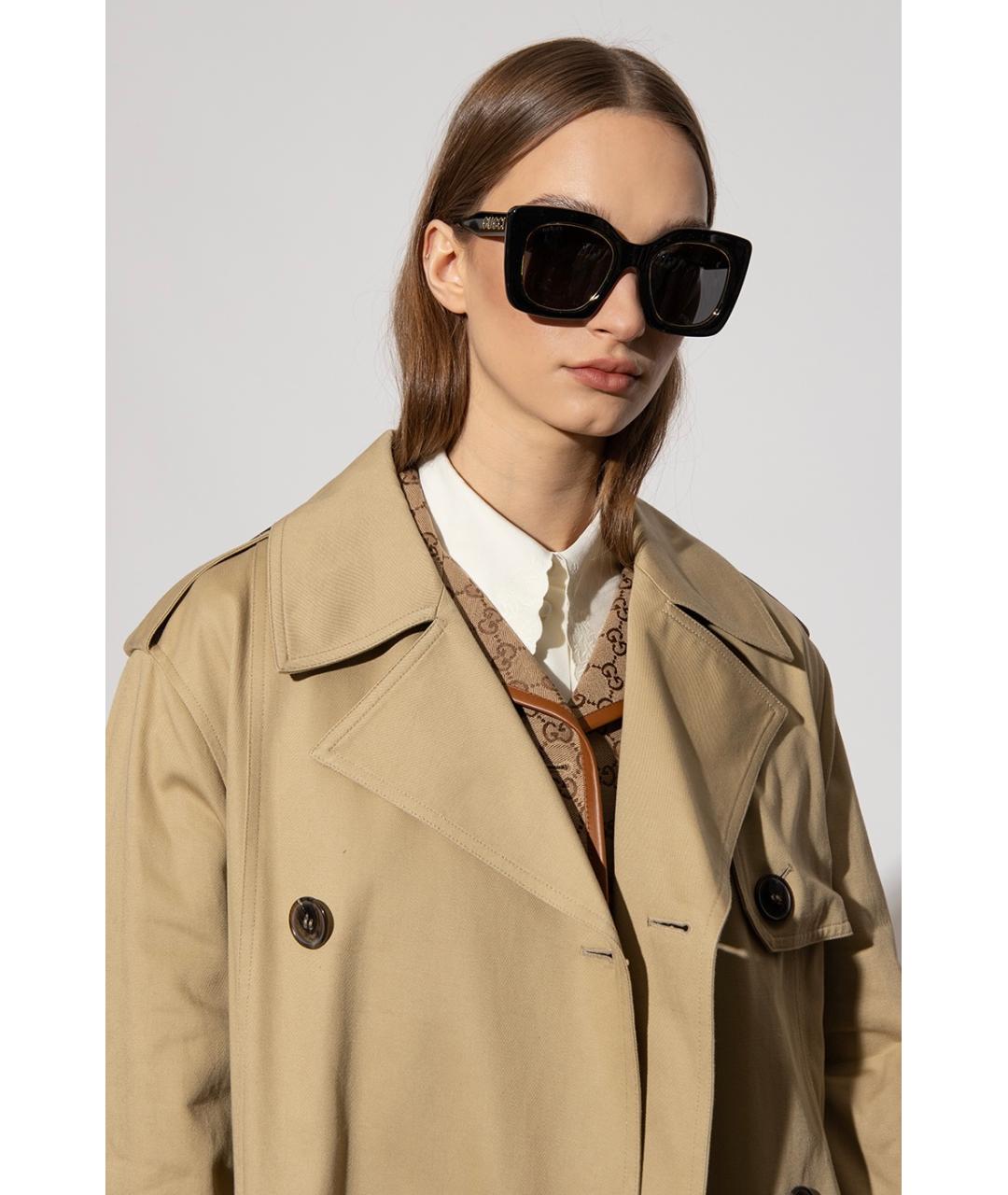 GUCCI Черные пластиковые солнцезащитные очки, фото 2