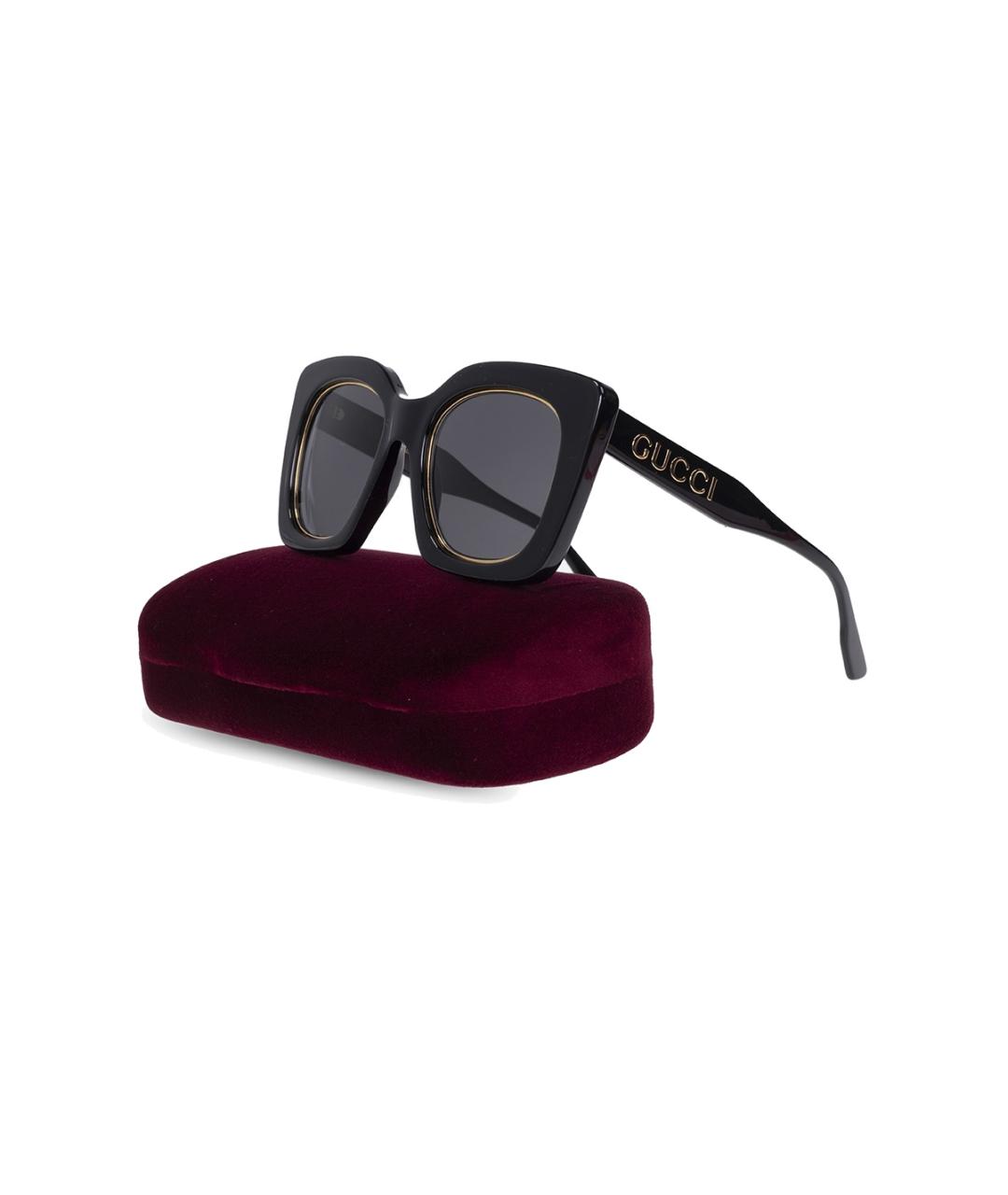 GUCCI Черные пластиковые солнцезащитные очки, фото 3