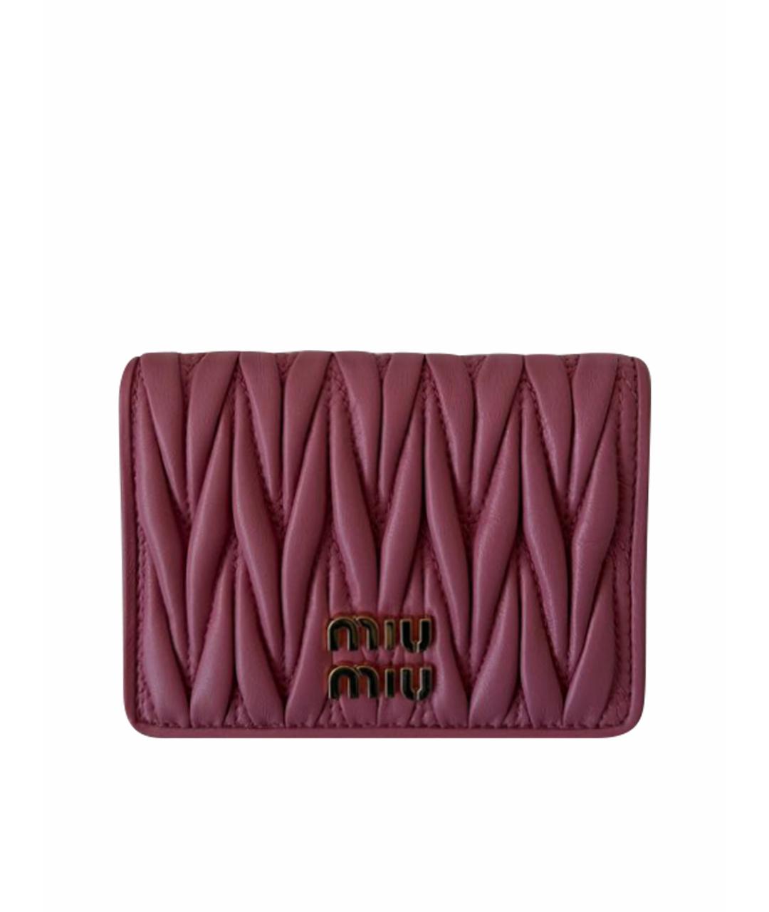 MIU MIU Розовый кожаный кошелек, фото 1