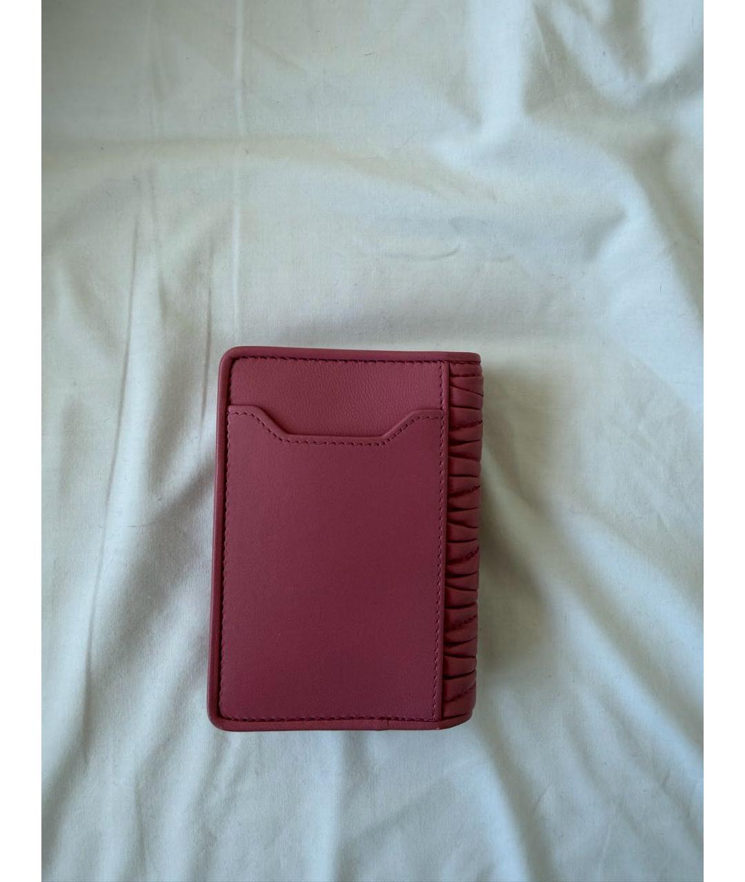 MIU MIU Розовый кожаный кошелек, фото 3