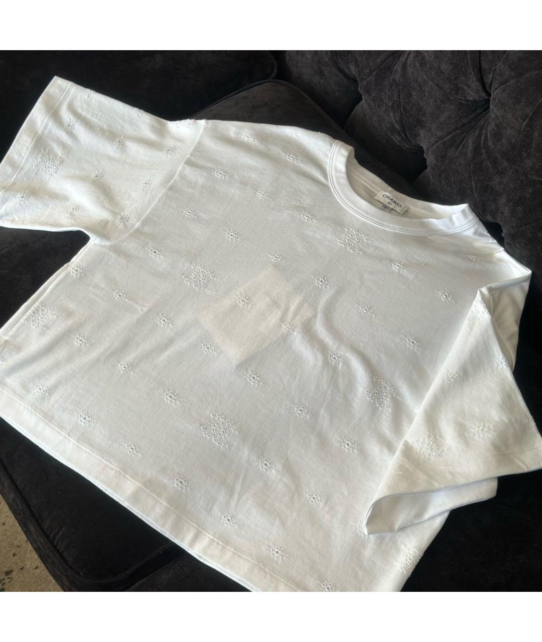 CHANEL Белая хлопковая футболка, фото 3